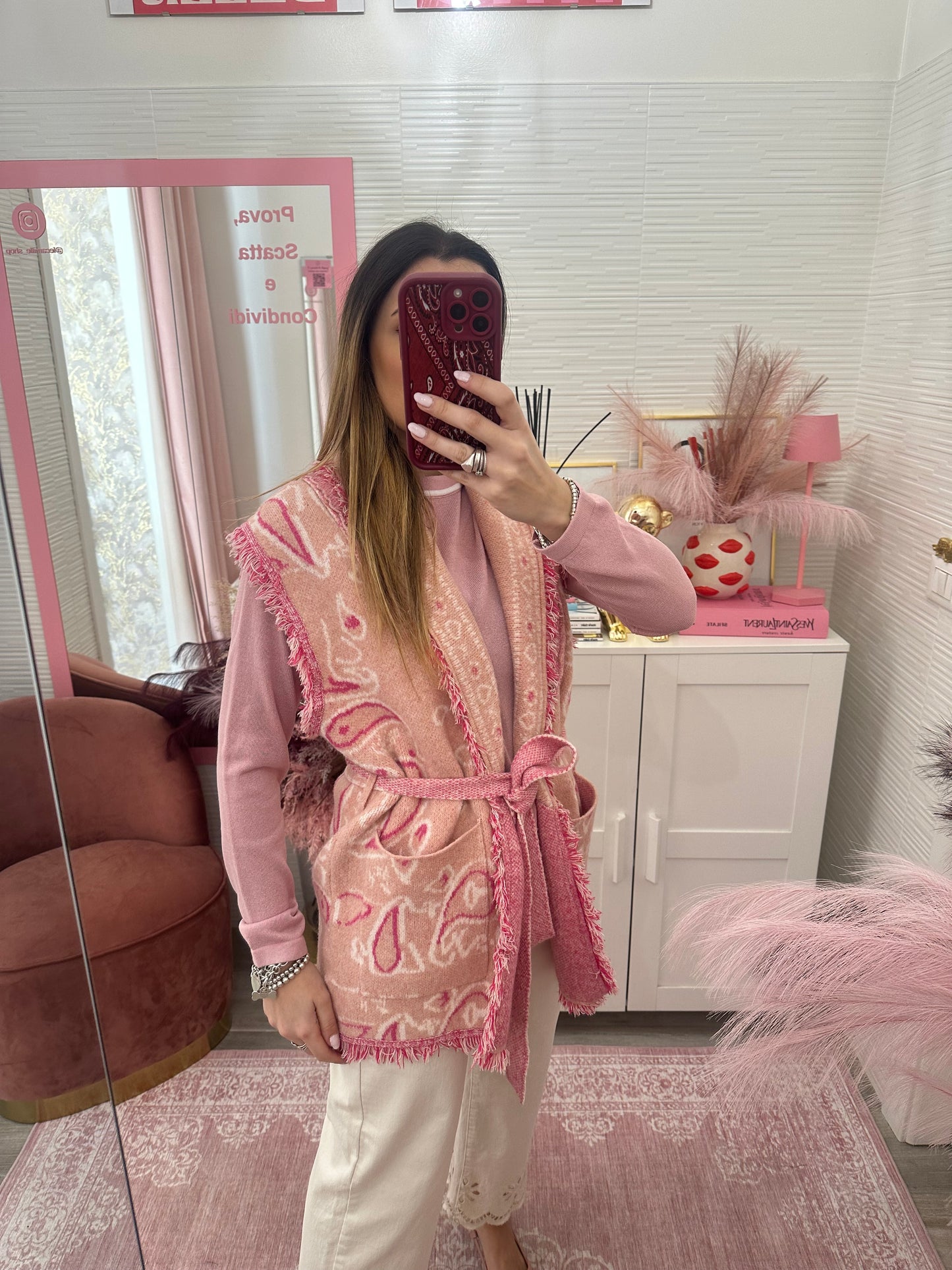 Gilet bandana rosa
