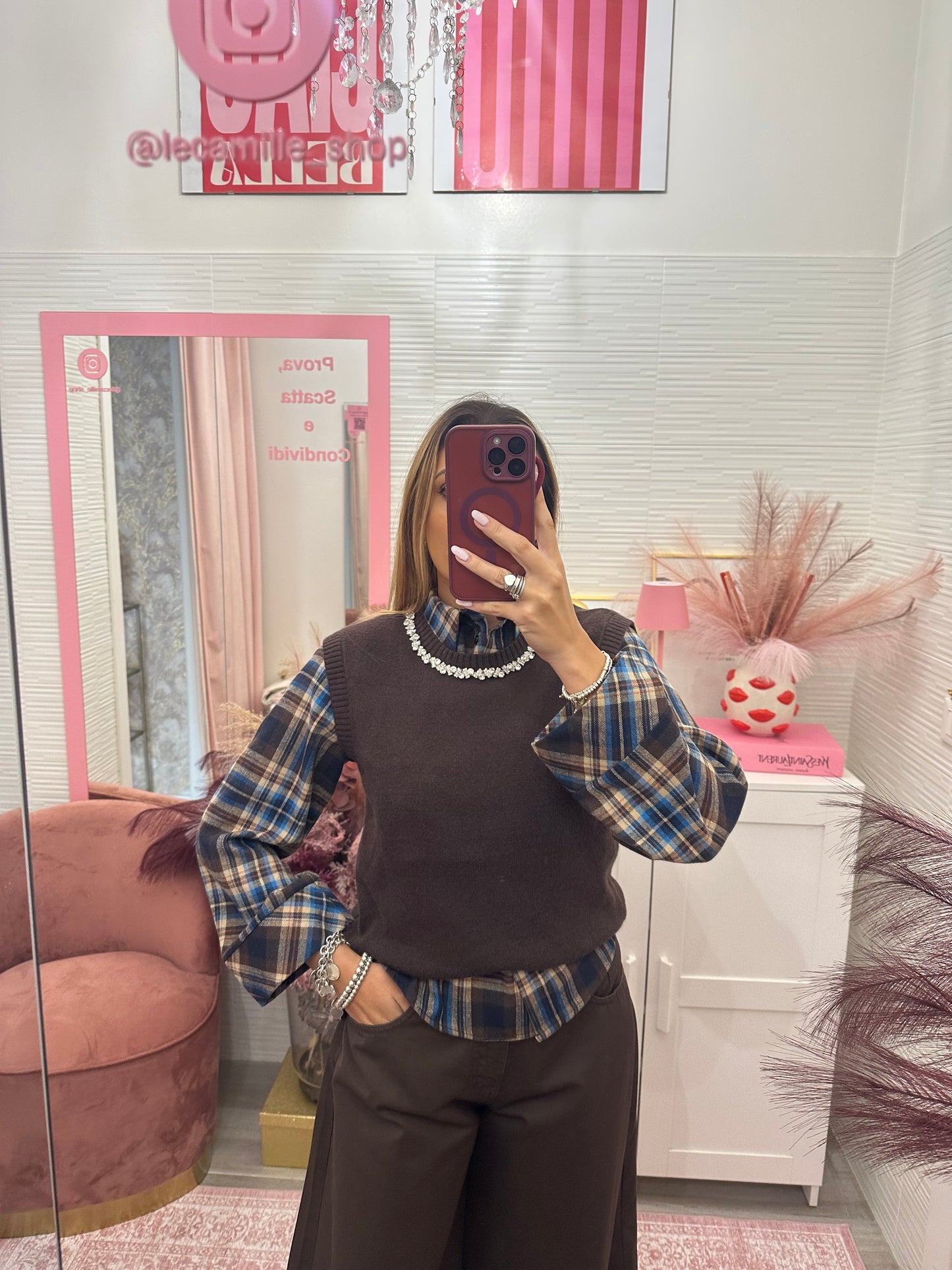 Gilet girocollo strass