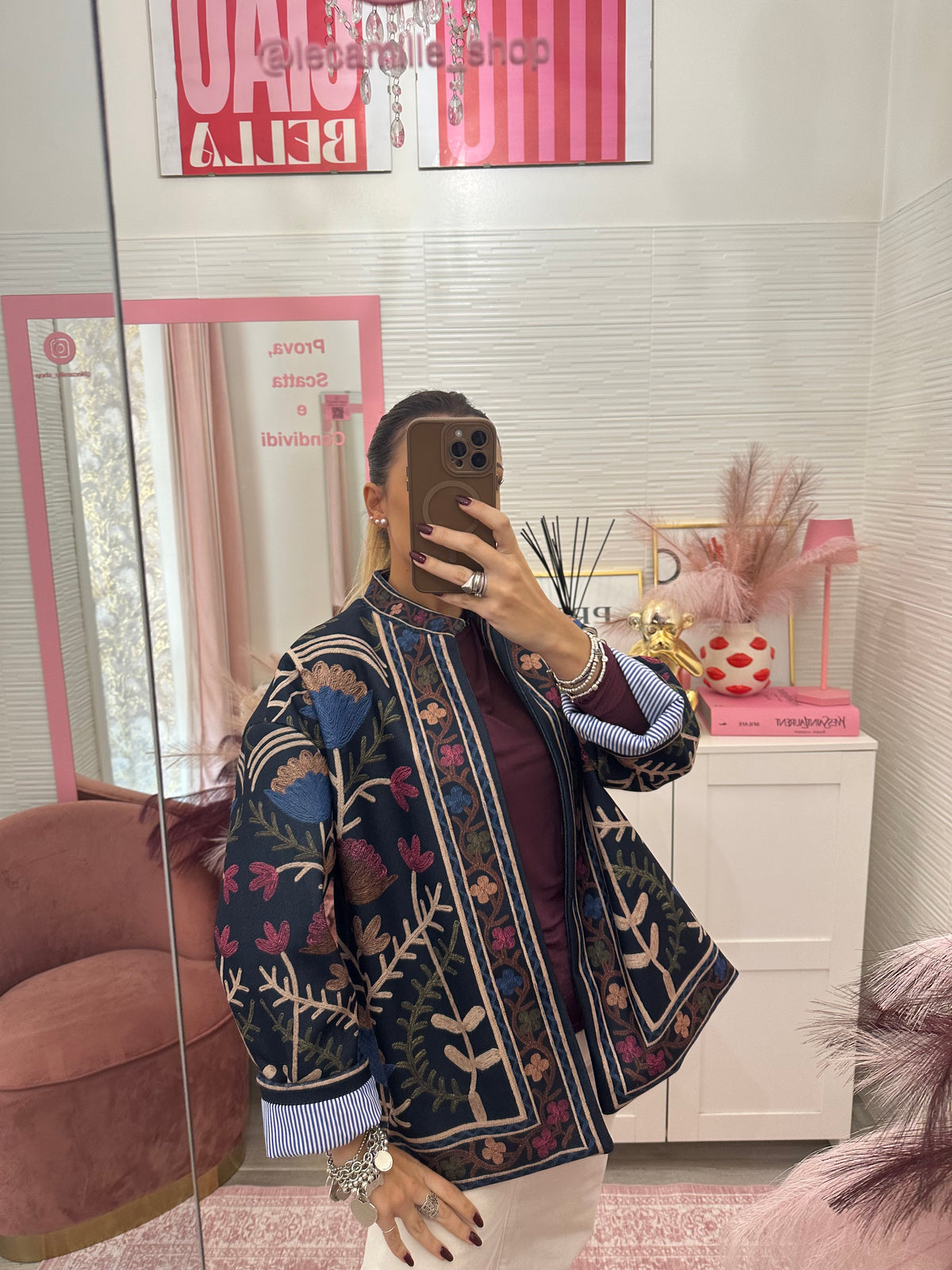 Giacca kimono blu