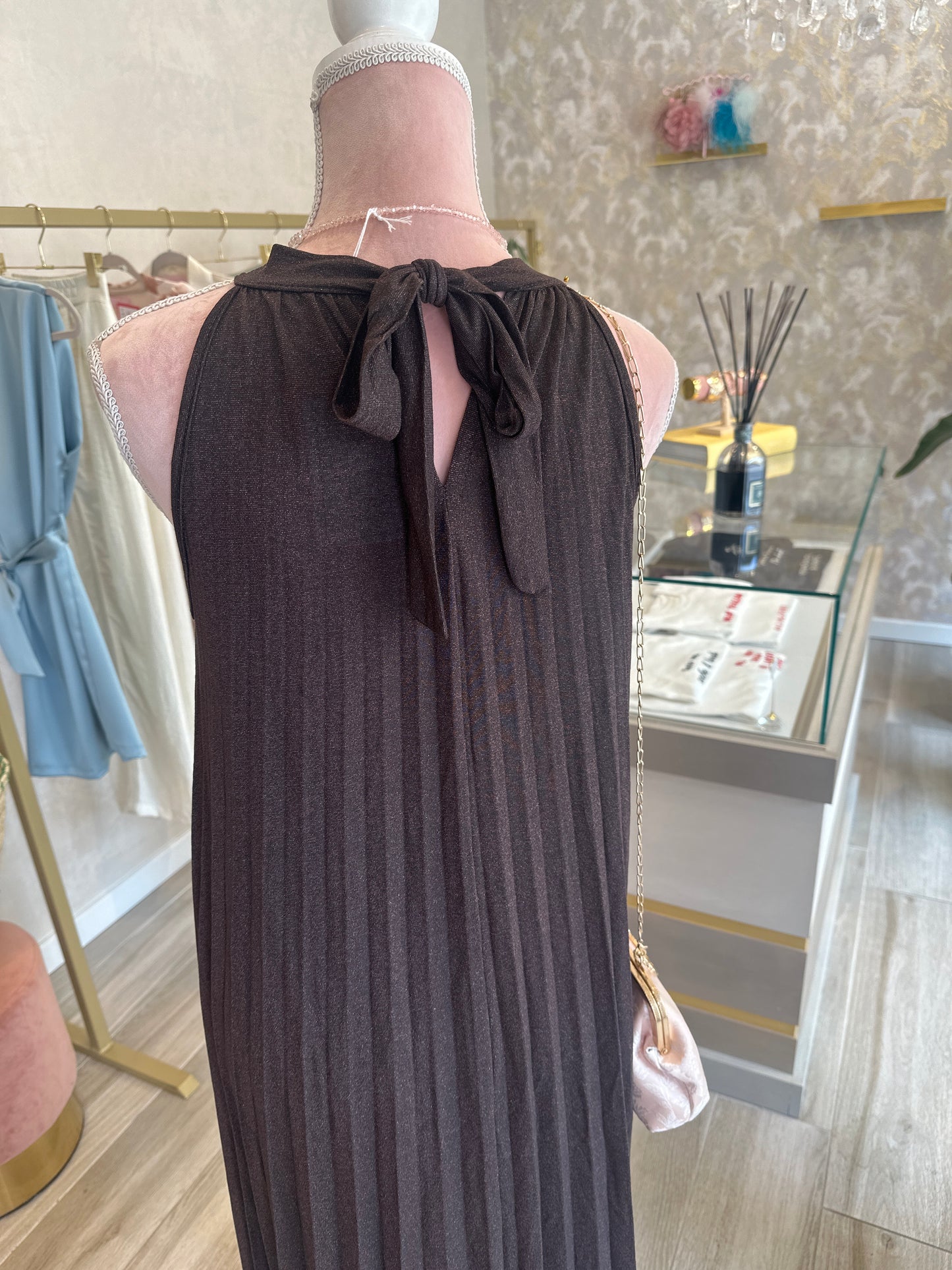 Abito lurex marrone