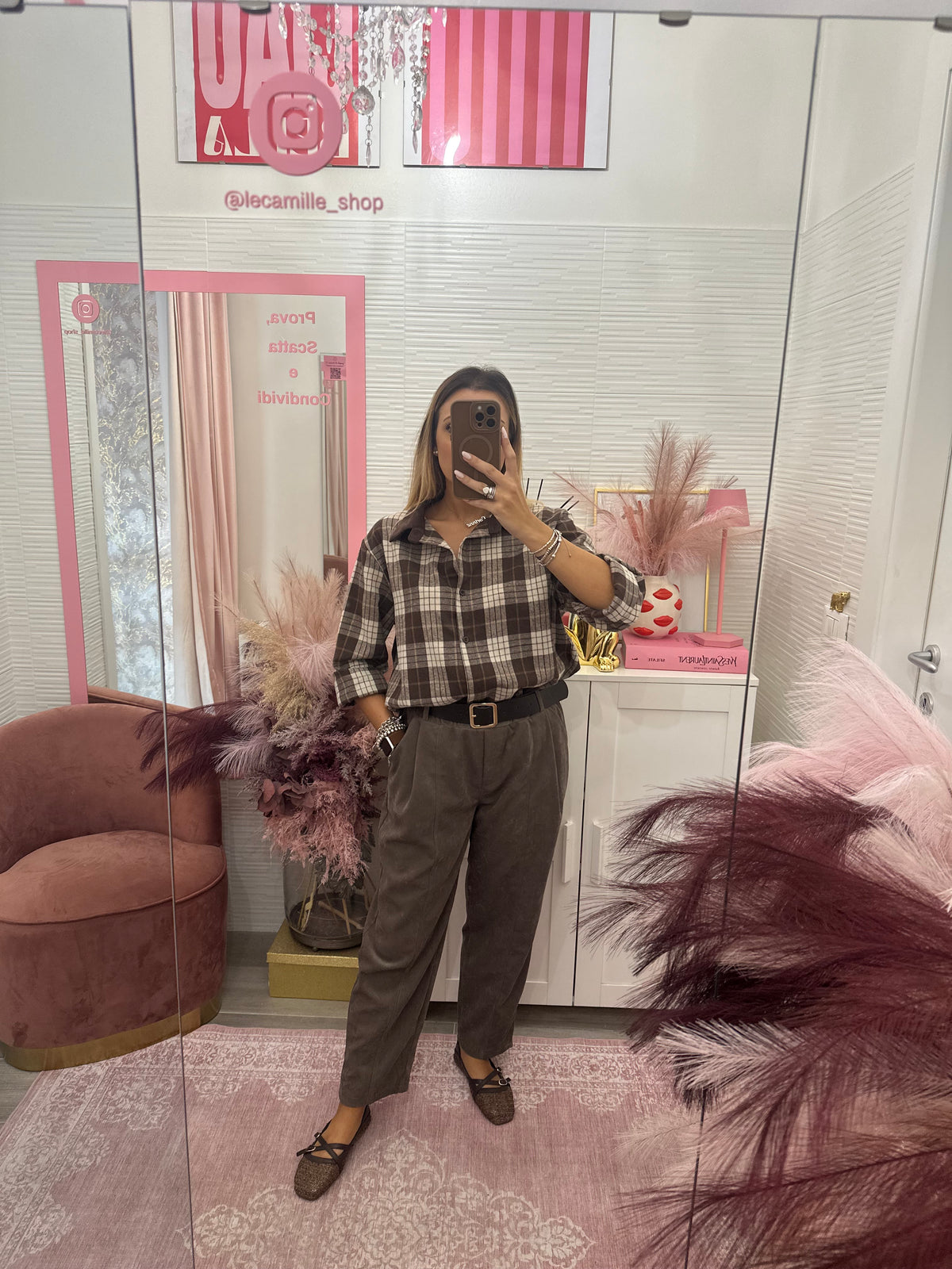 Pantalone camoscio taupe