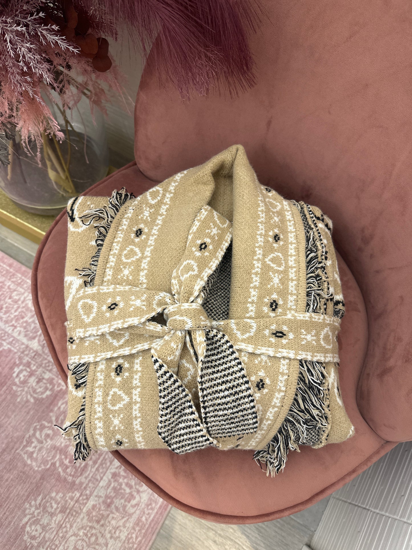 Cardigan bandana con cintura