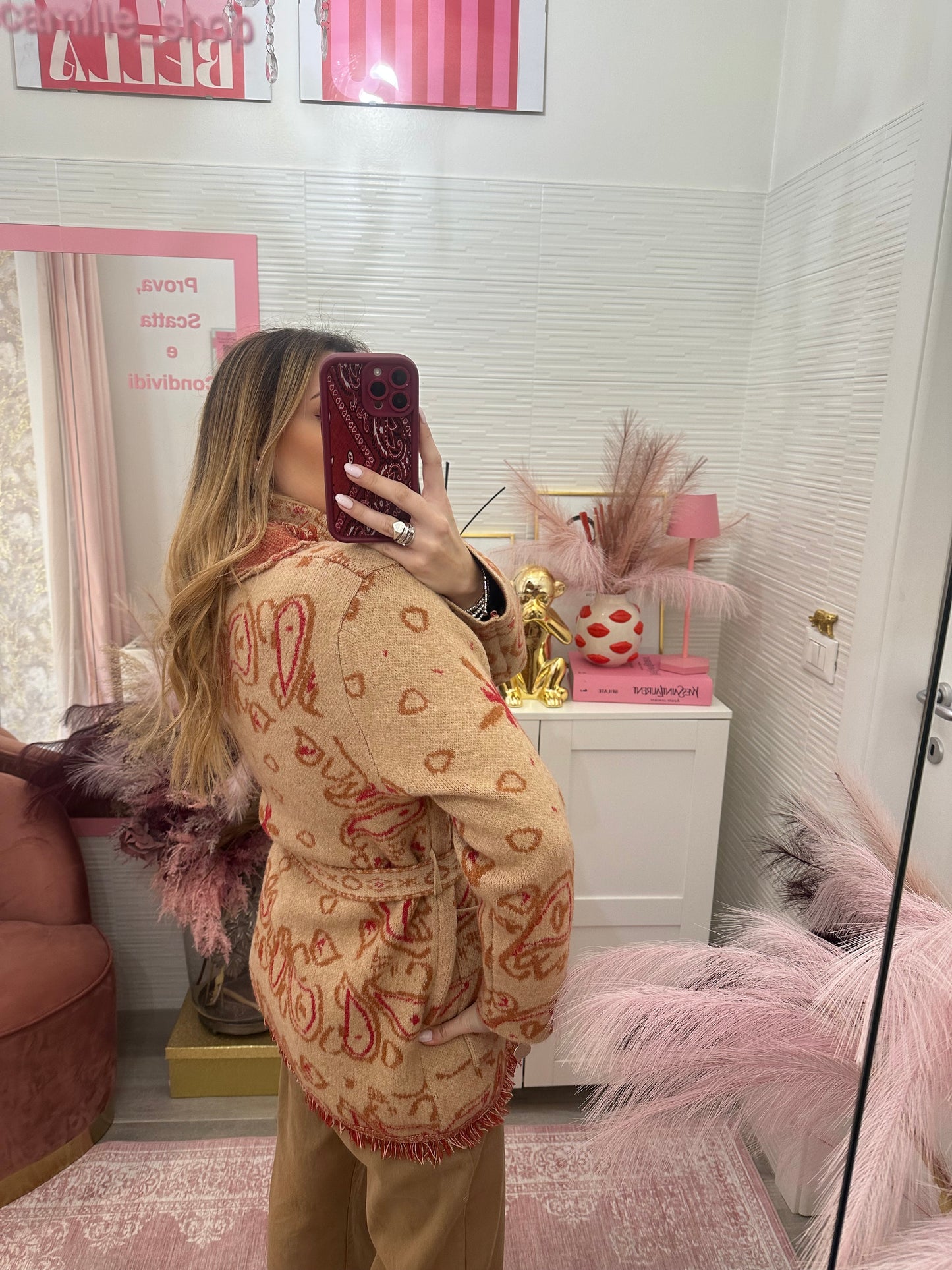 Cardigan bandana sabbia