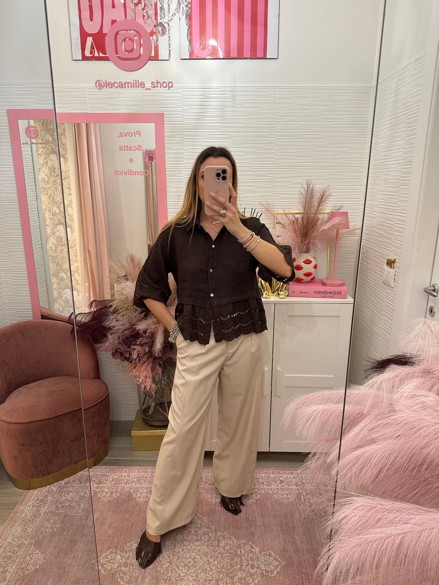 Pantalone ampio sabbia