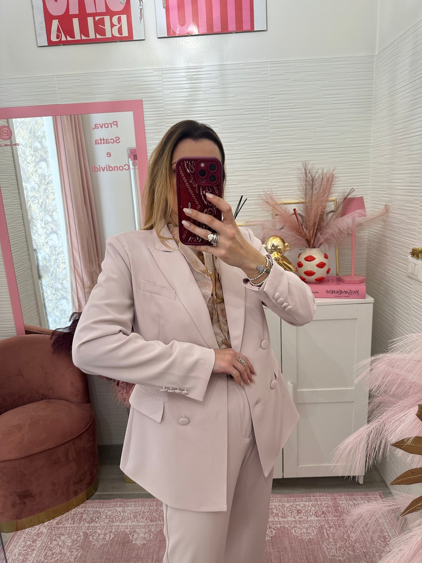 Giacca sartoriale doppiopetto rosa