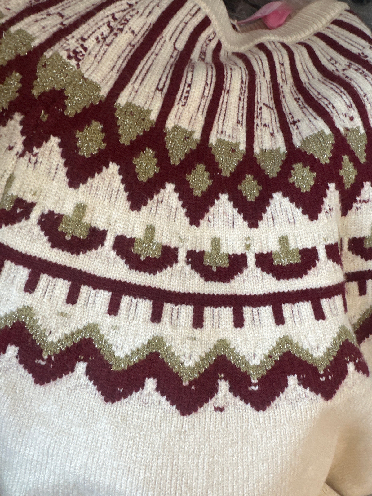 Maglia motivo jacquard panna