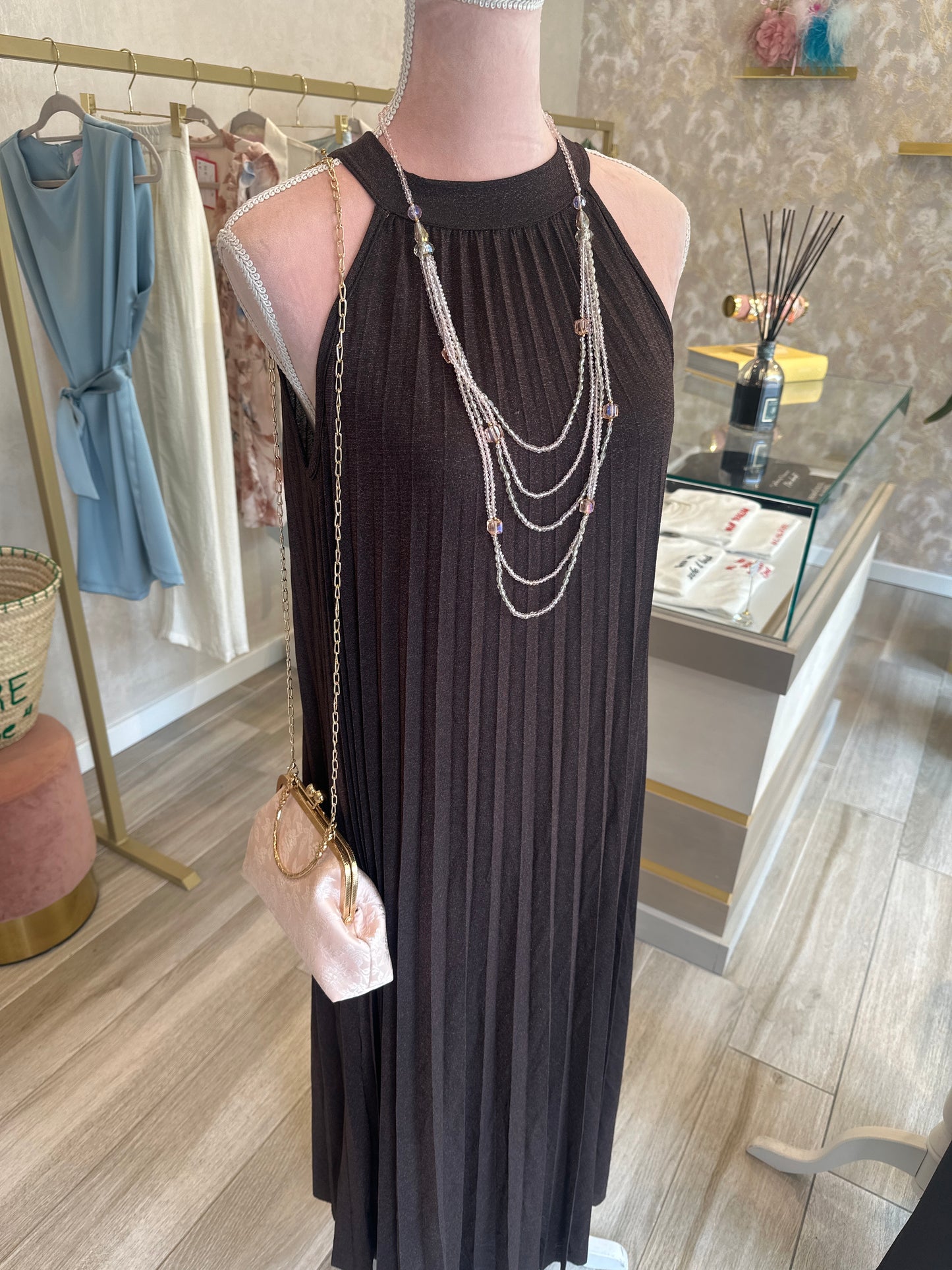 Abito lurex marrone