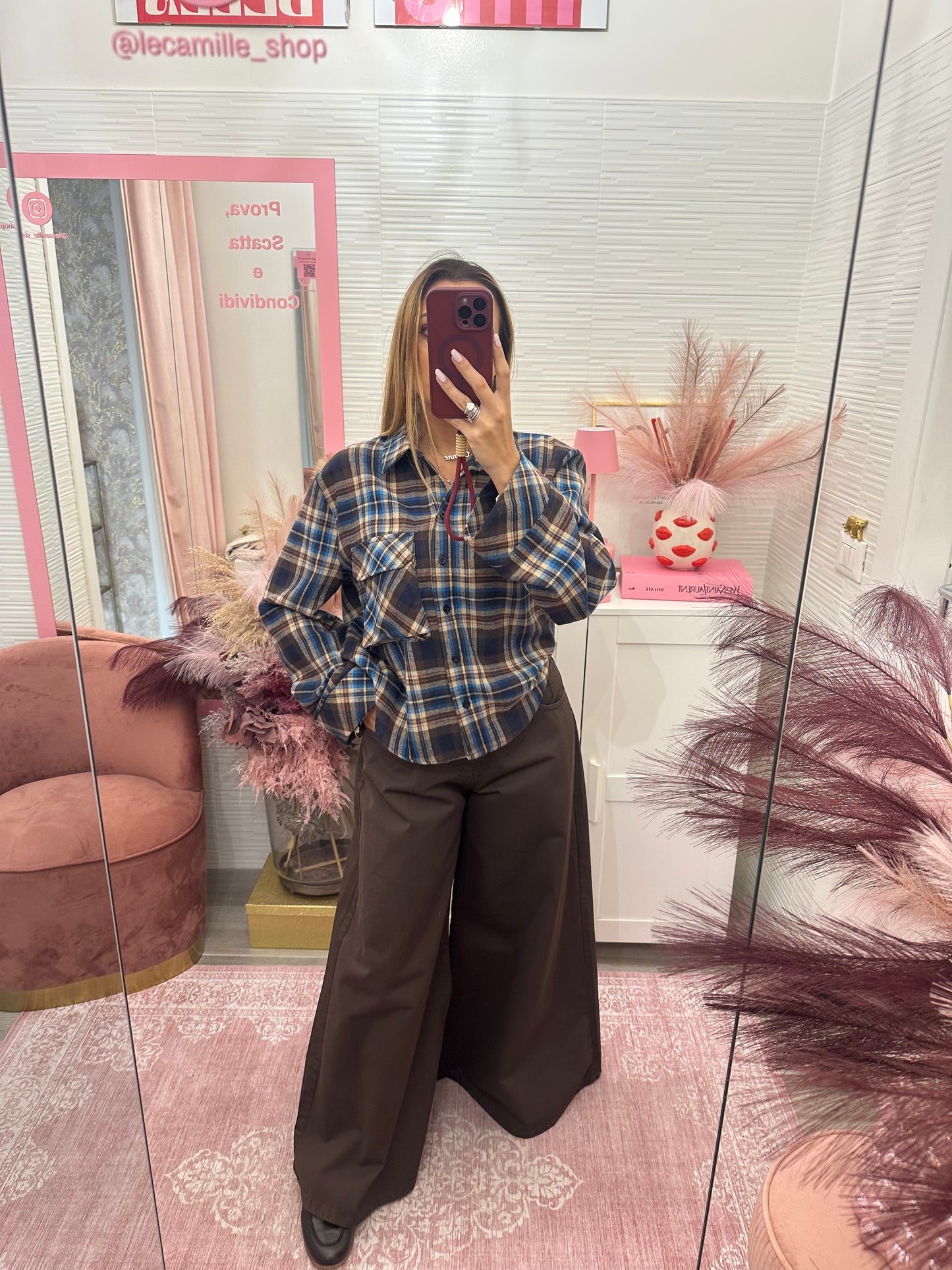 Camicia quadri con tasca