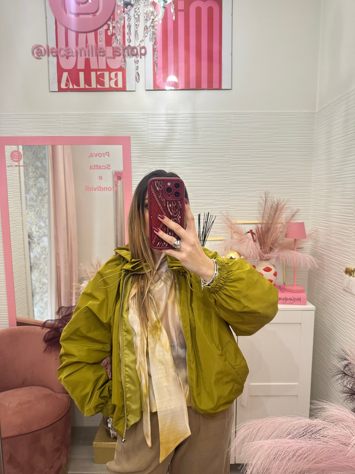 Giacchina antivento senape