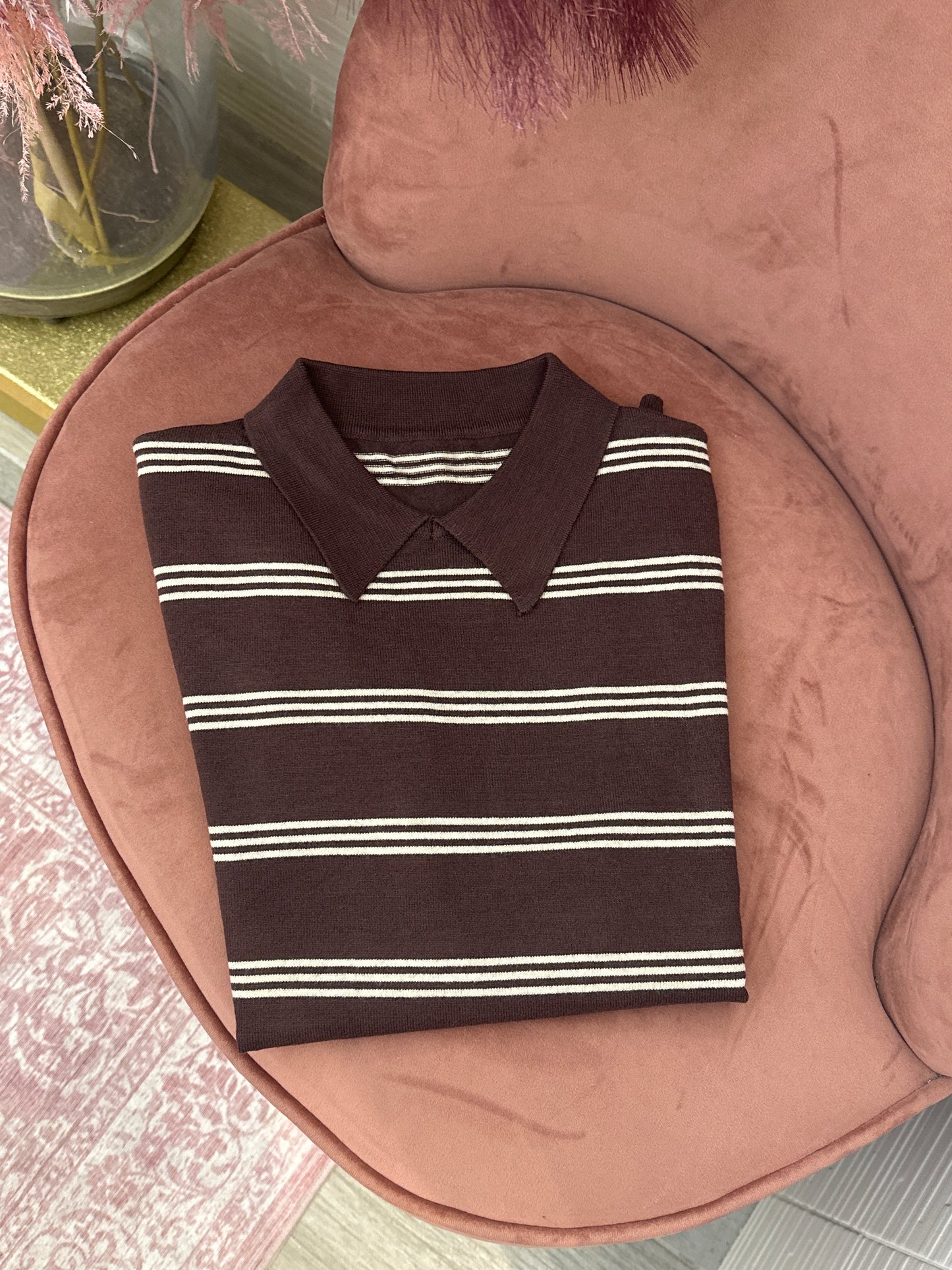 Polo righe in maglia