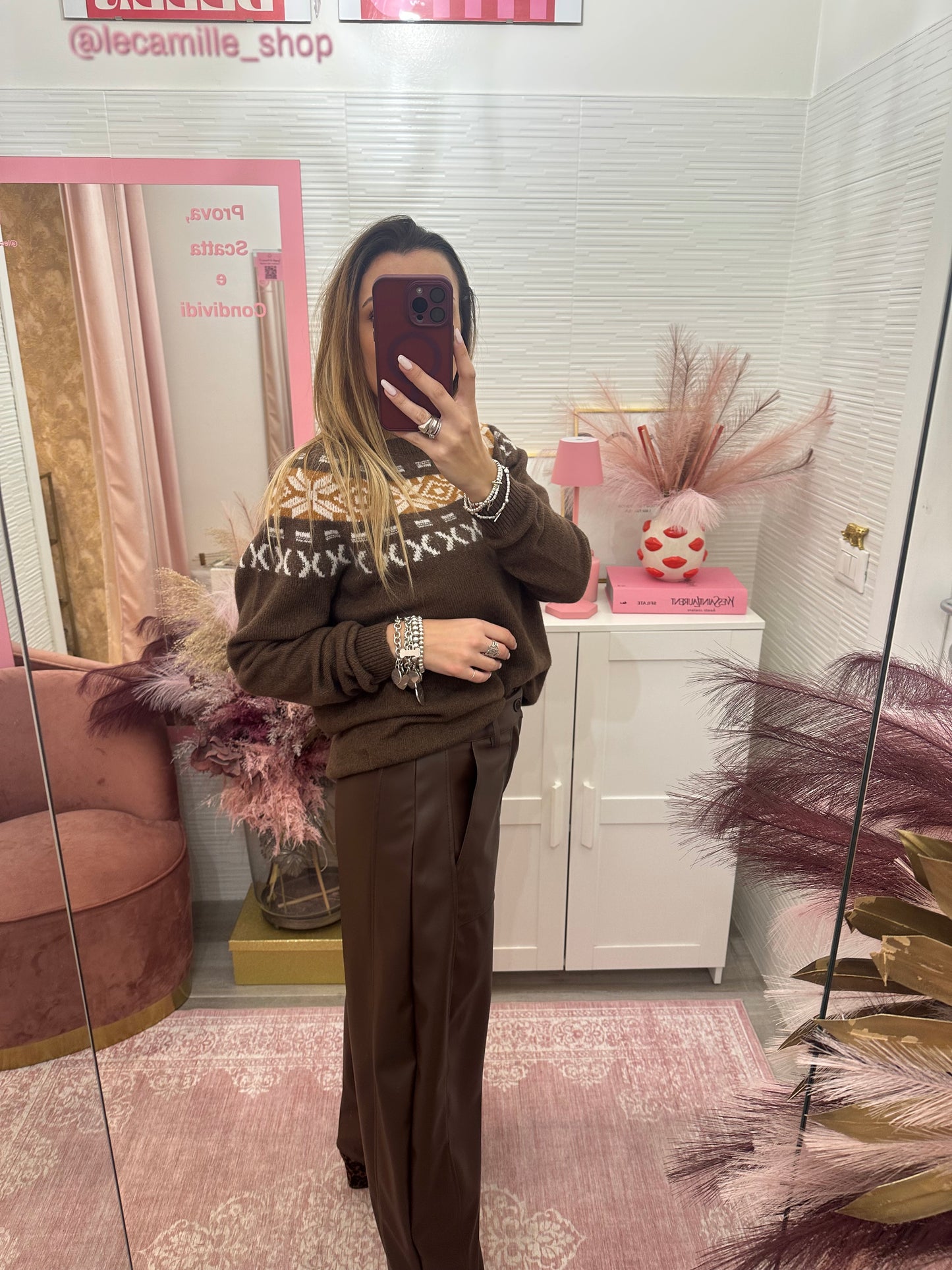 Pantalone a palloncino in ecopelle