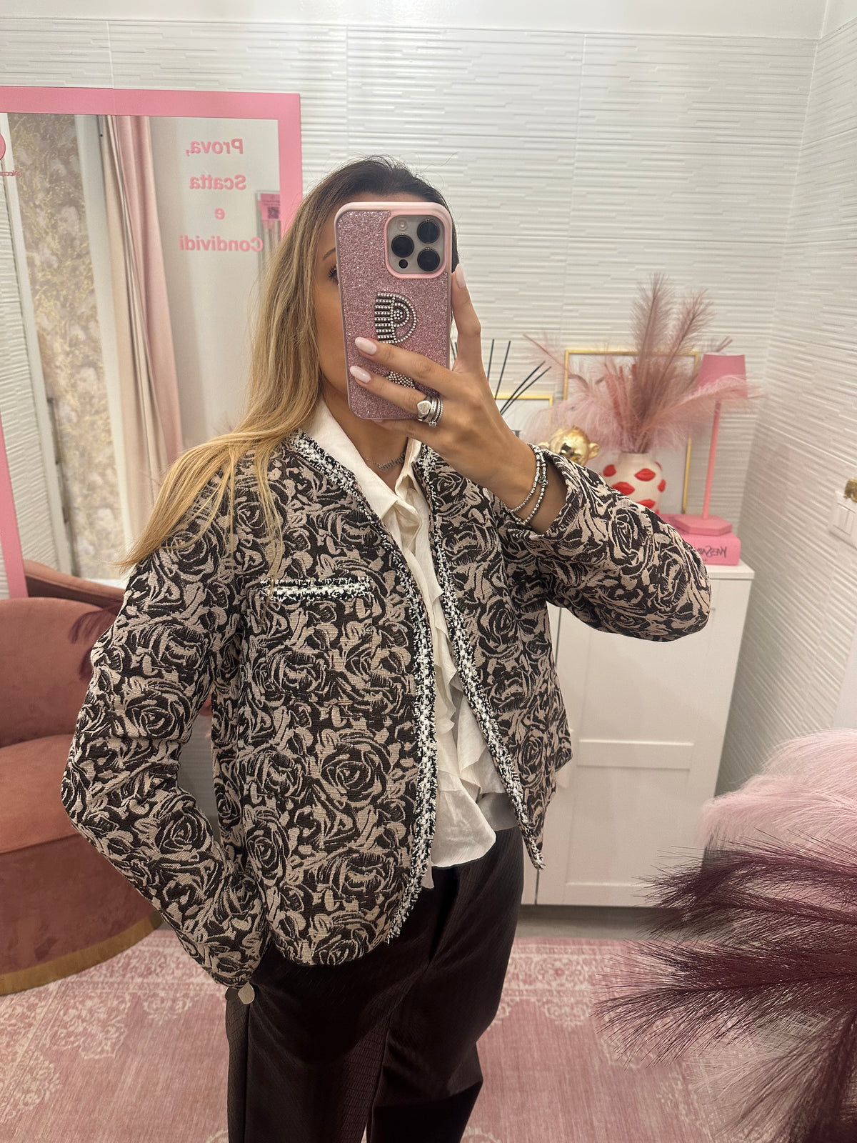 Blazer fantasia fiori