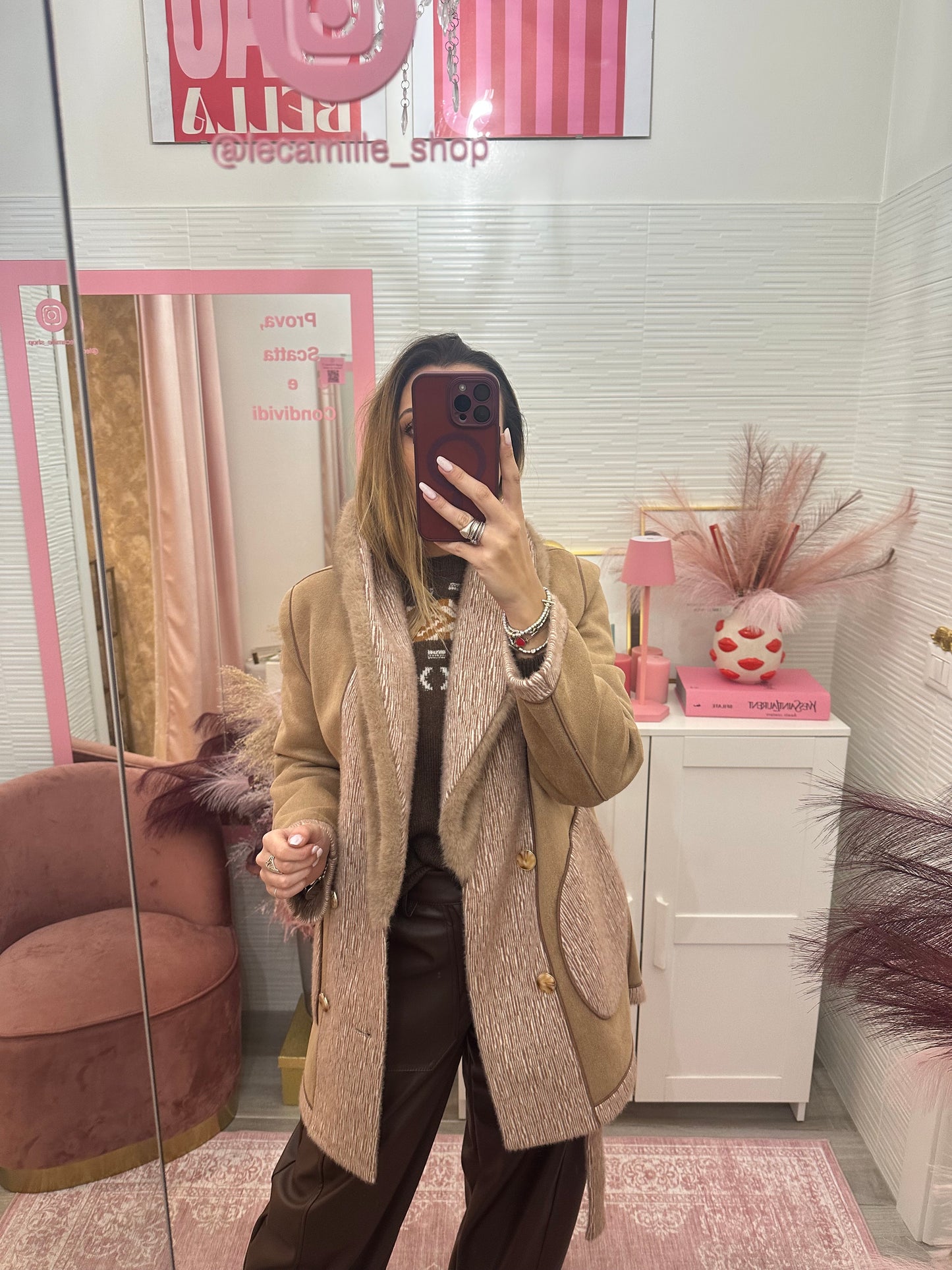 Cappottino double- face cammello