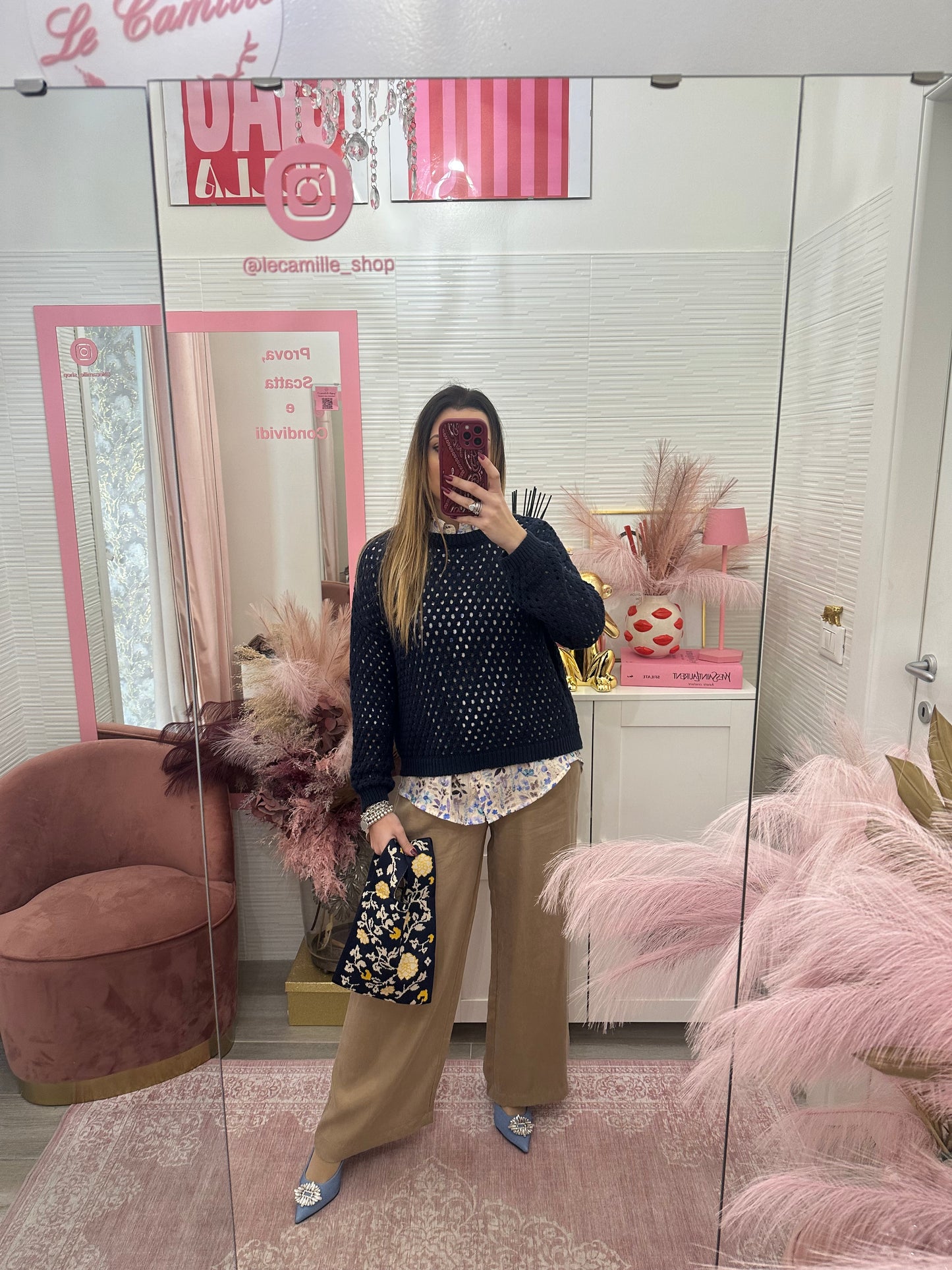 Maglioncino traforato blu