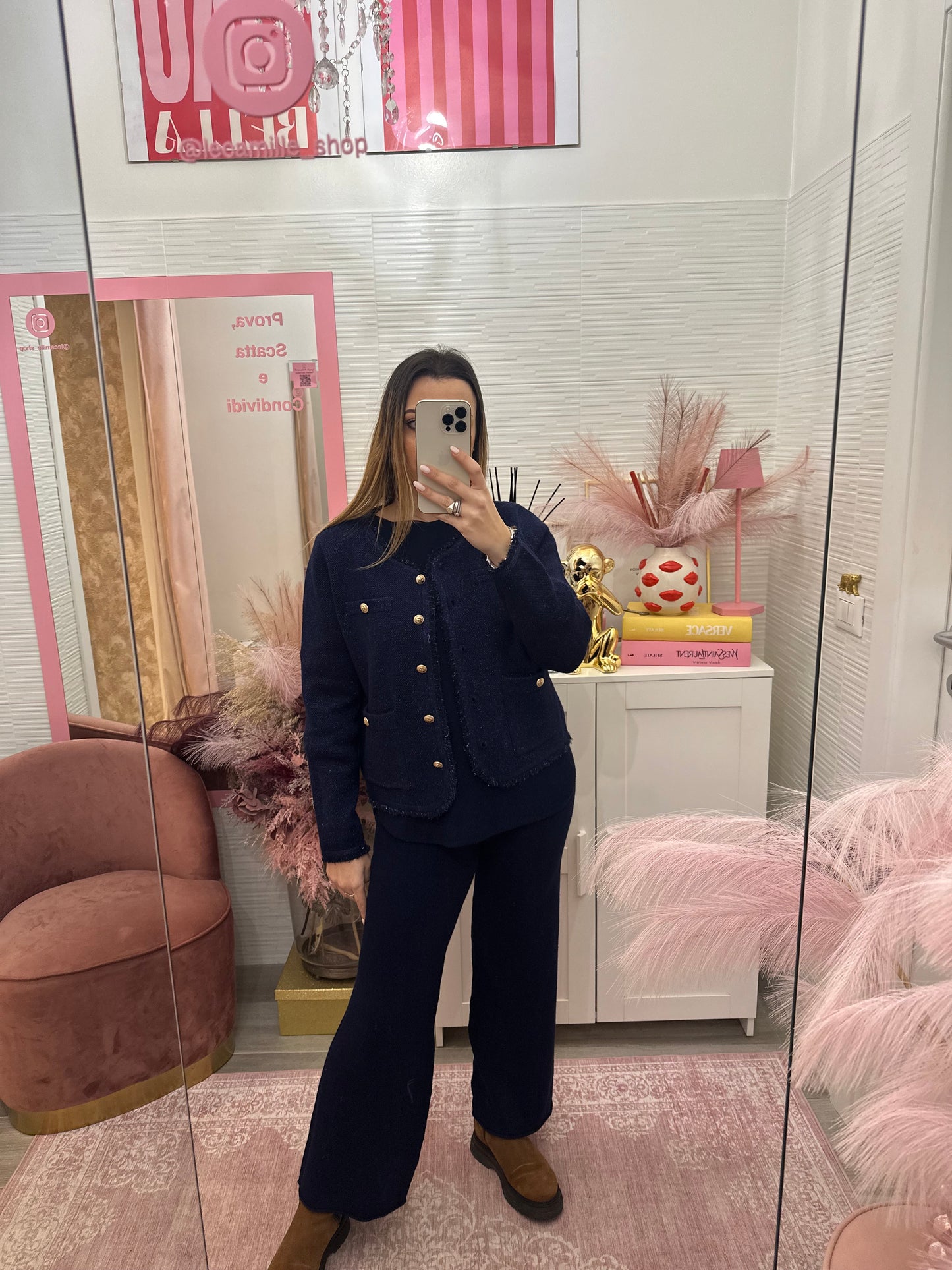 Giacchina “Chanel” lurex blu