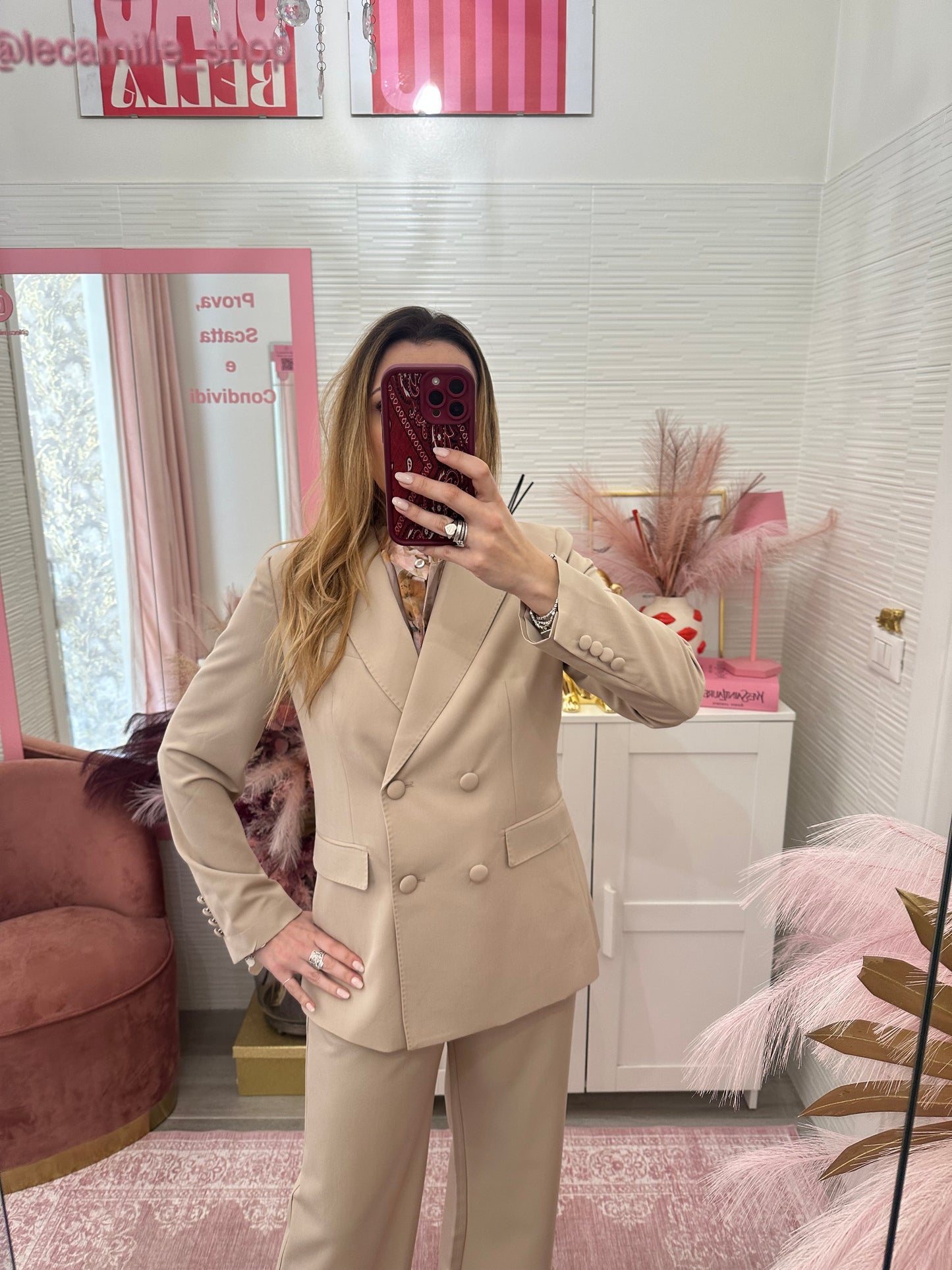 Giacca sartoriale doppiopetto beige