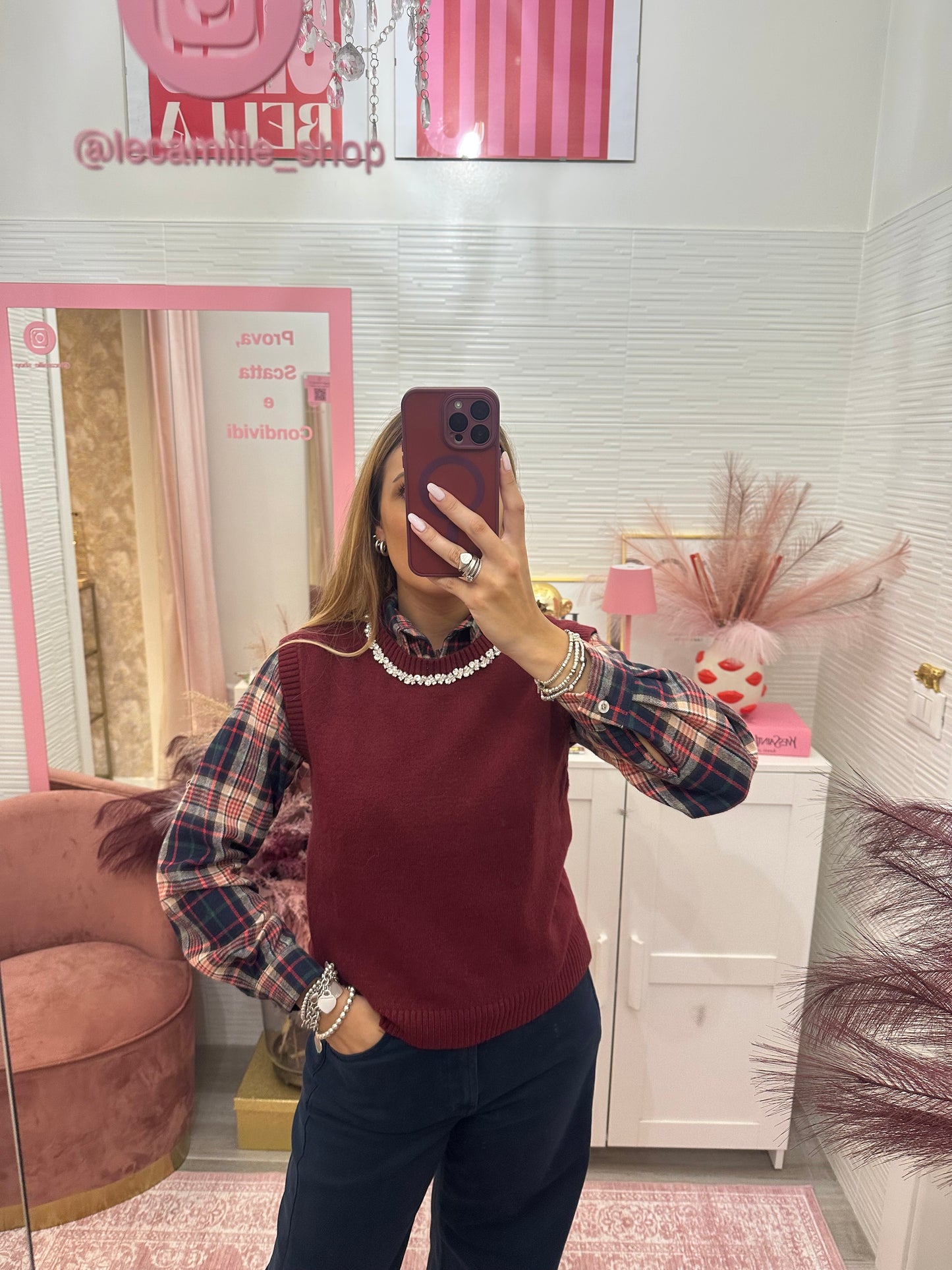 Gilet girocollo strass