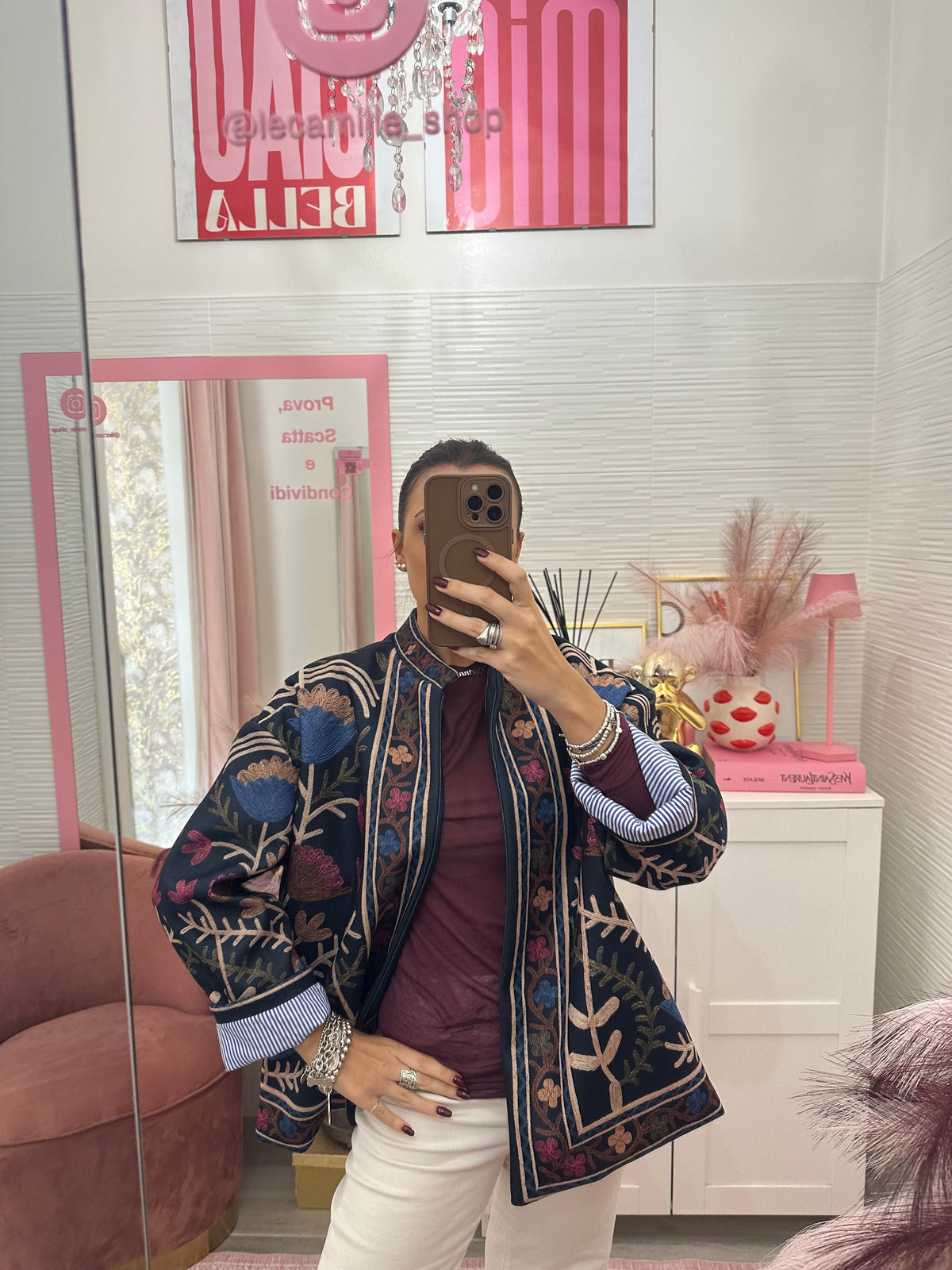Giacca kimono blu