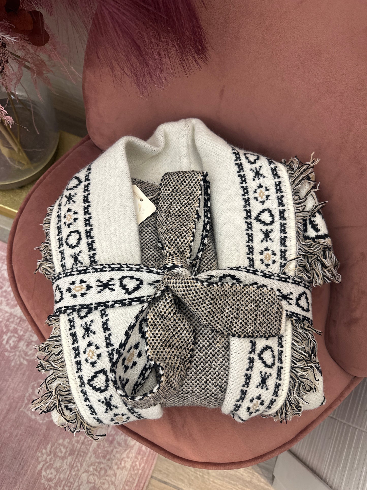 Cardigan bandana con cintura