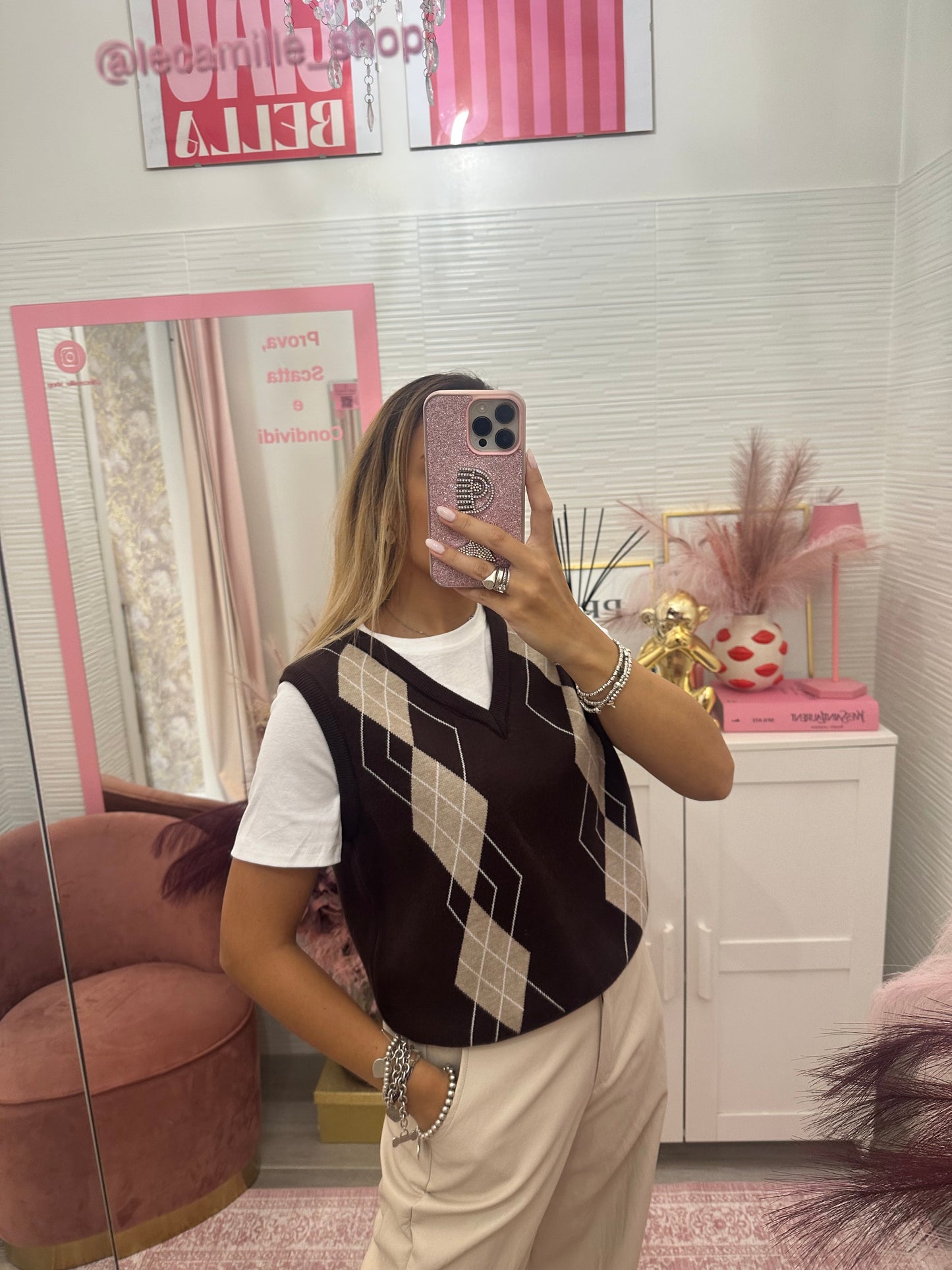 Gilet rombi con tshirt