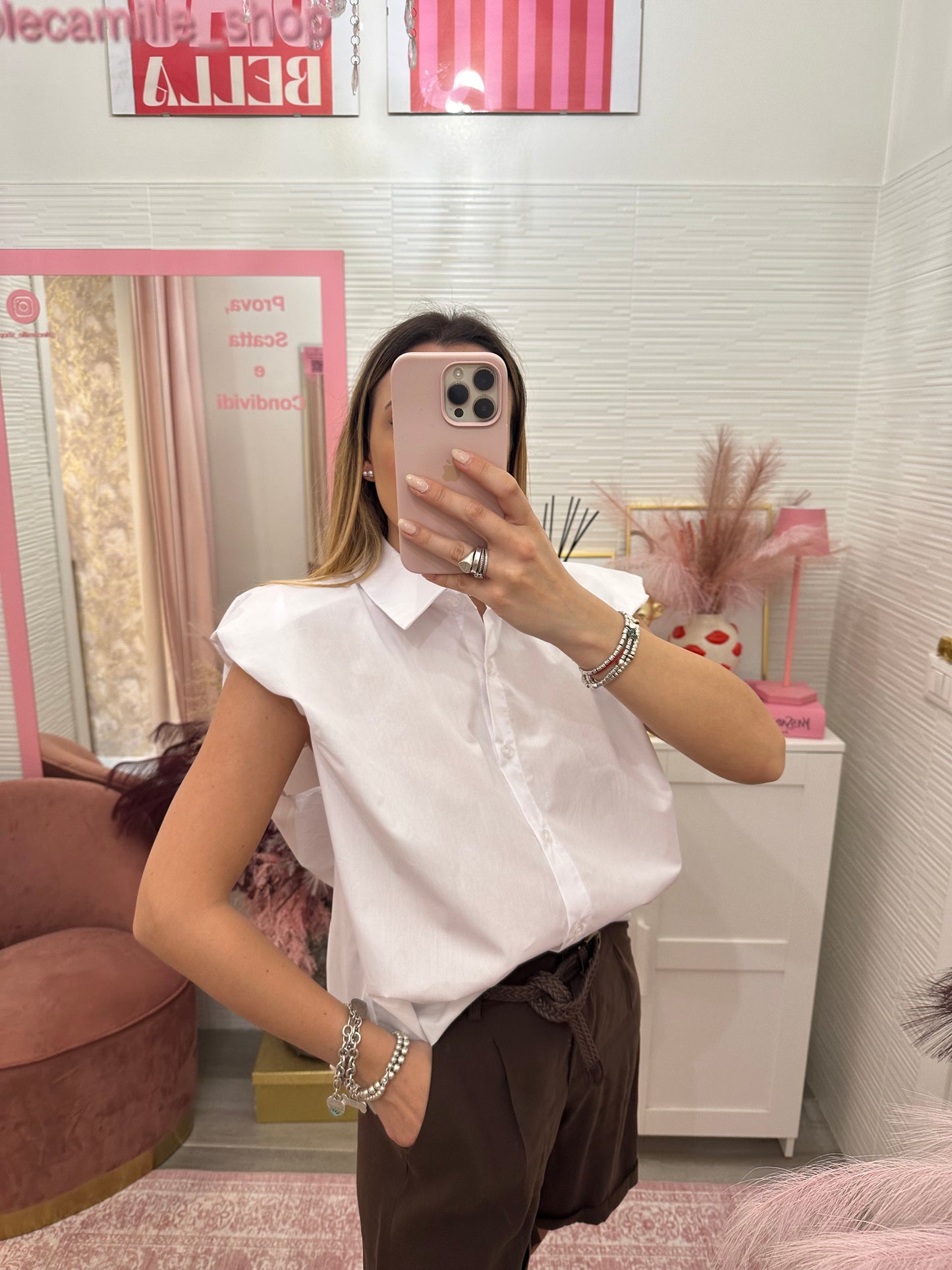 Camicia con arricciature