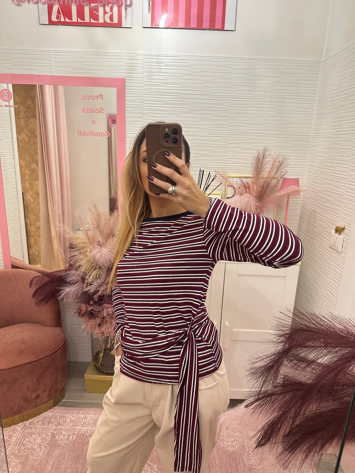 Maglia righe con fascia laterale