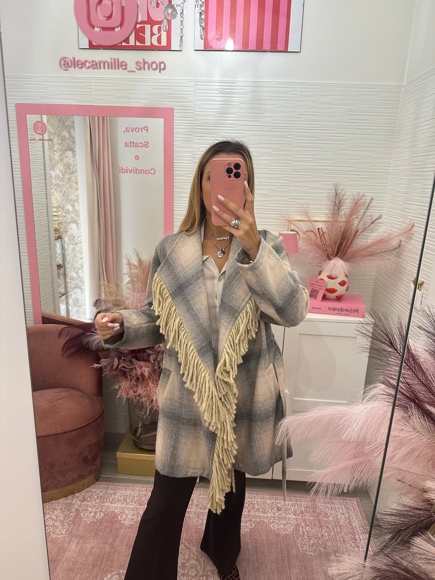 Cappottino frange beige