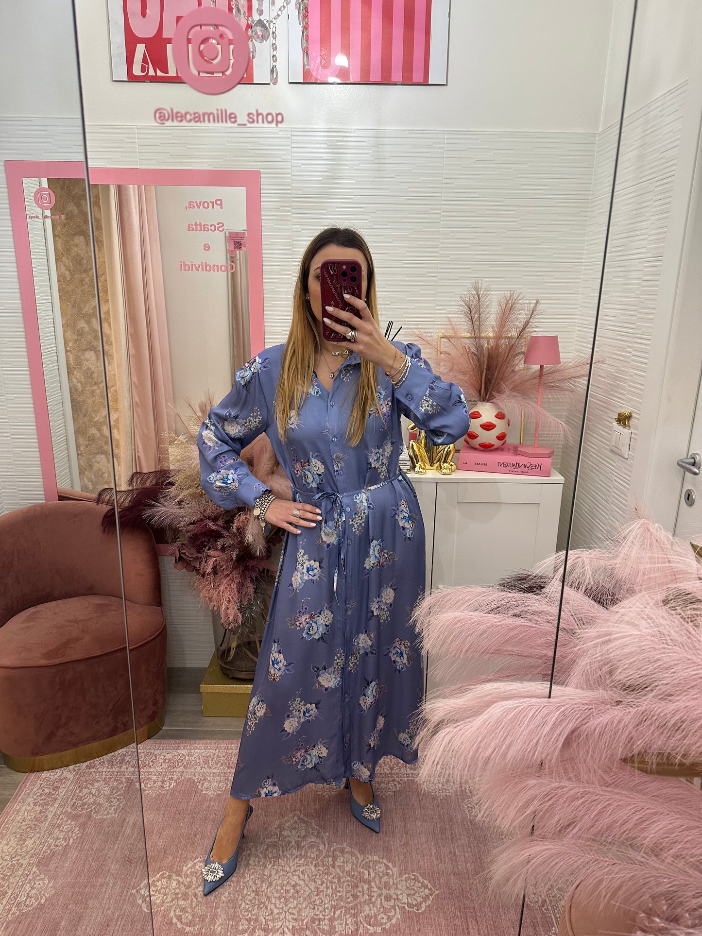 Chemisier saten fiori denim