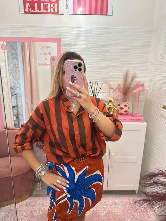 Camicia righe mattone