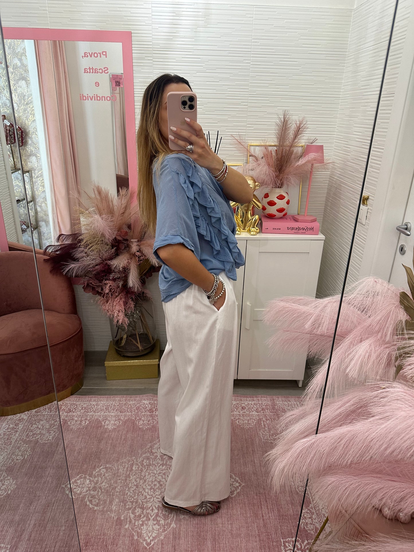 Pantalone bianco in lino