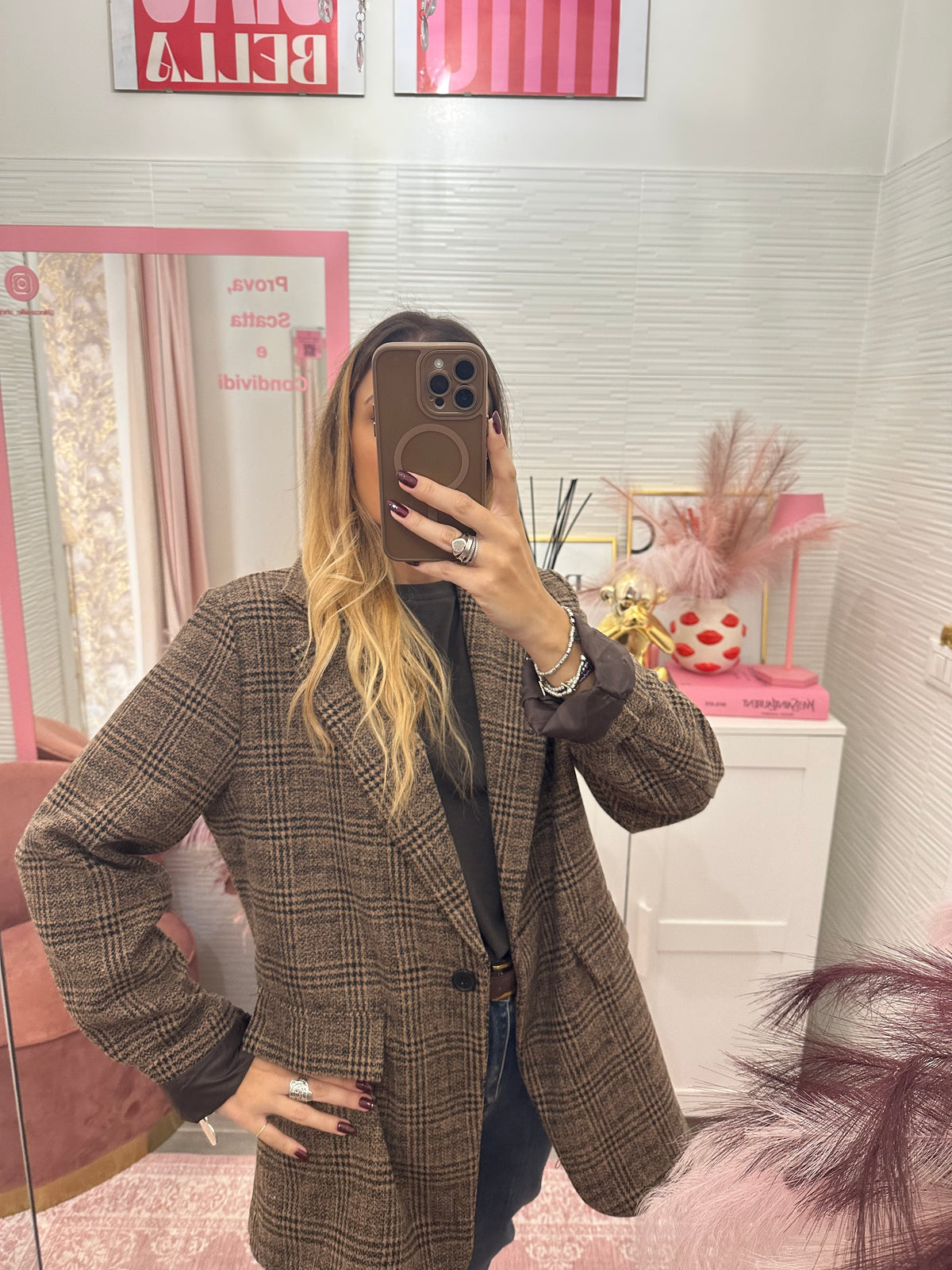 Blazer/cappotto oversize tartan