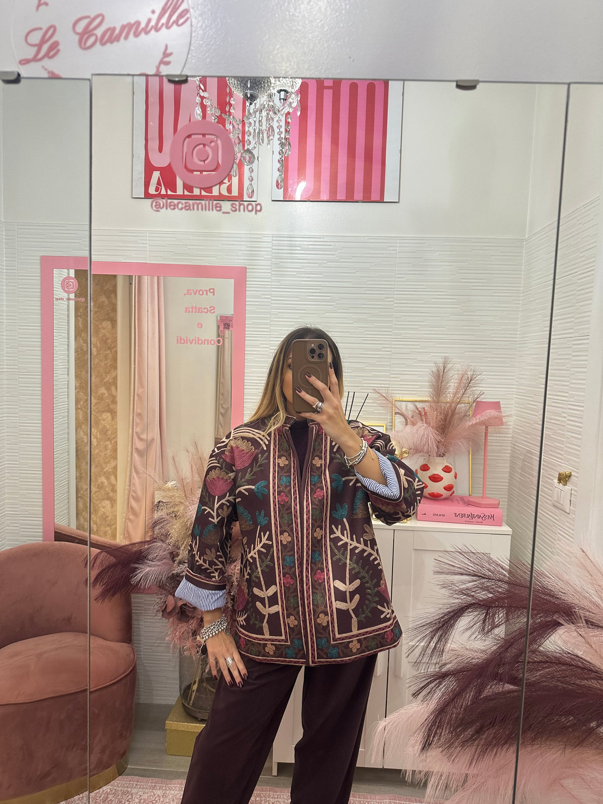 Giacca kimono bordeaux