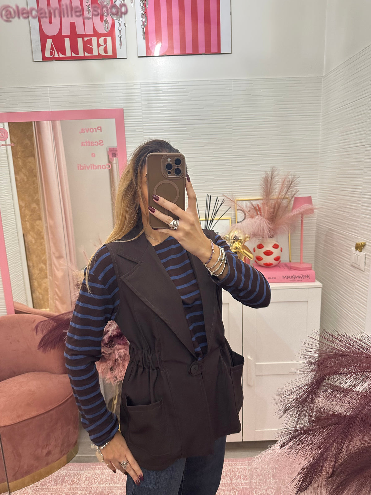 Gilet moro con arricciatura