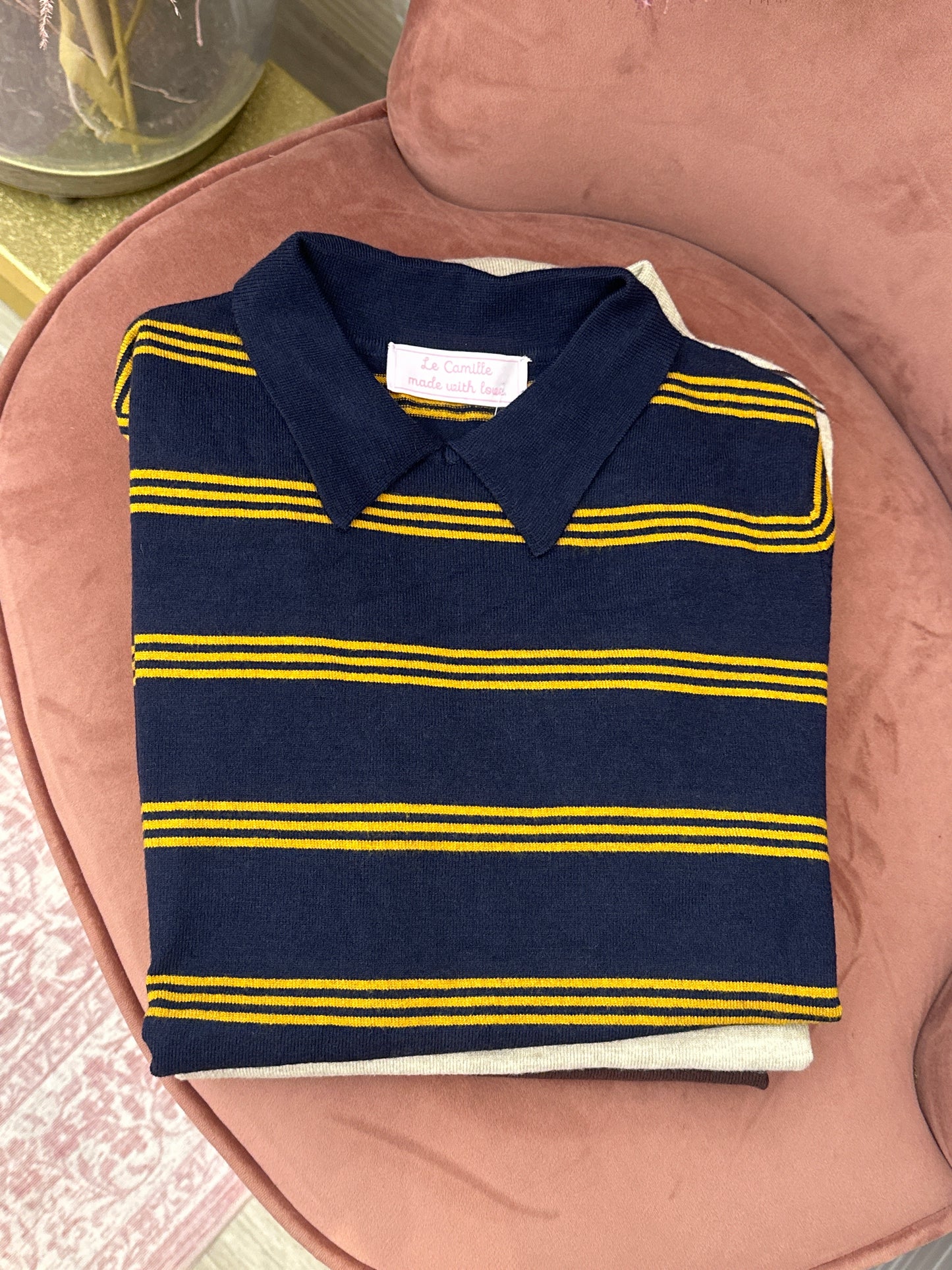 Polo righe in maglia