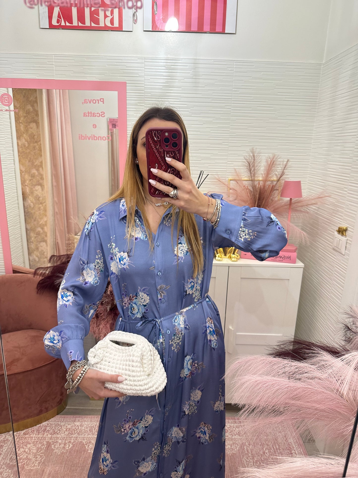 Chemisier saten fiori denim