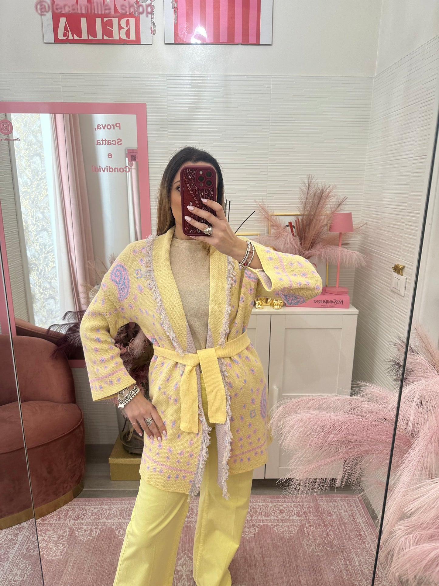 Cardigan pasley giallo