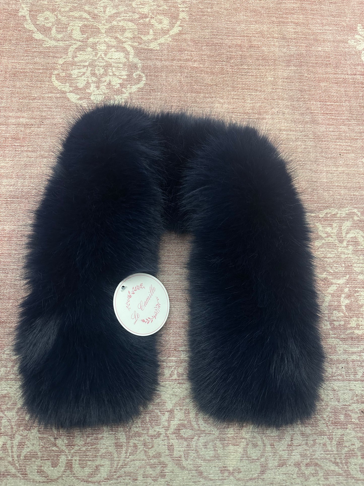 Collo in ecopelliccia blu