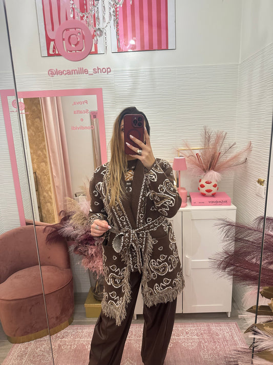 Cardigan bandana con cintura