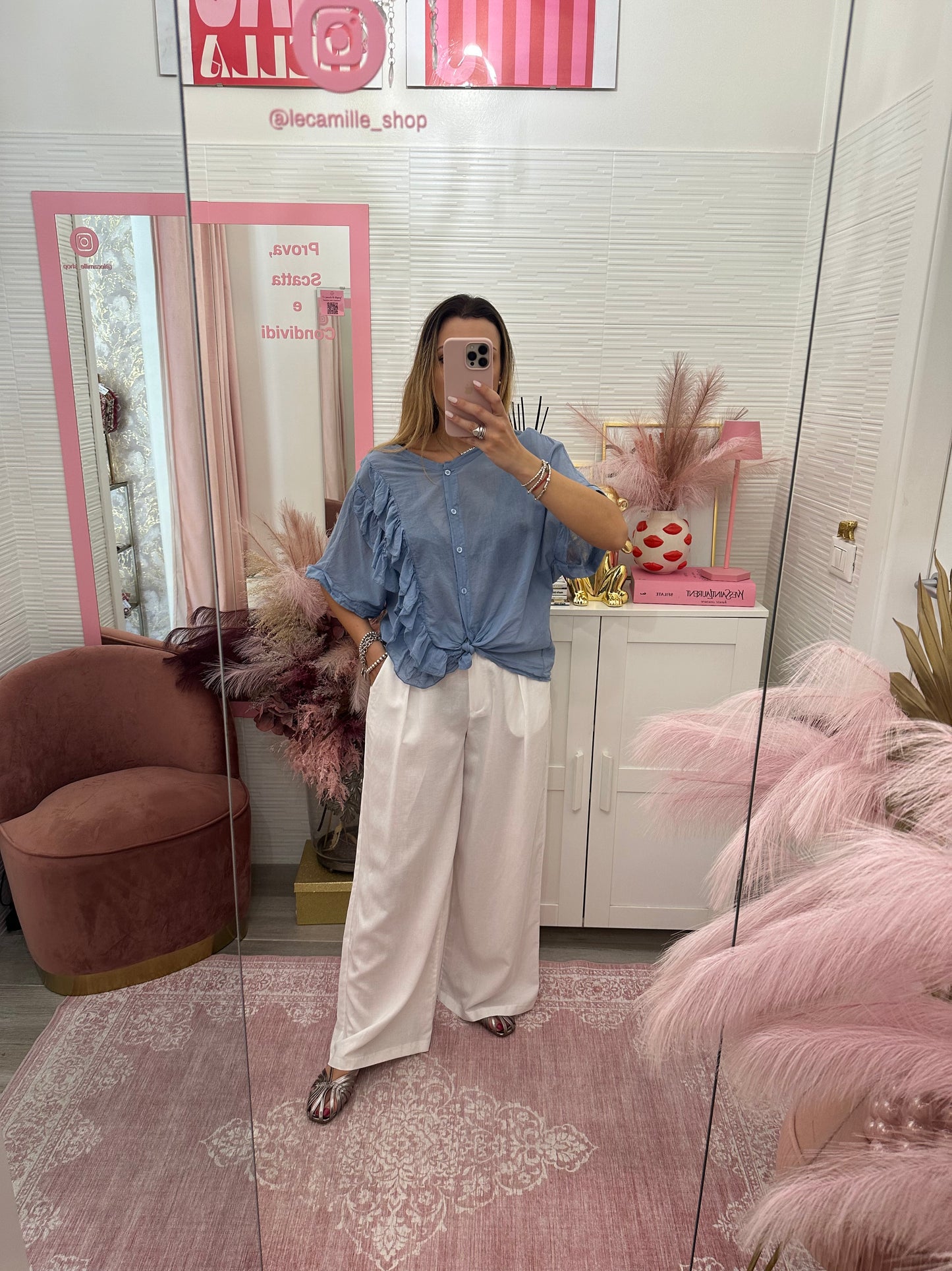 Pantalone bianco in lino