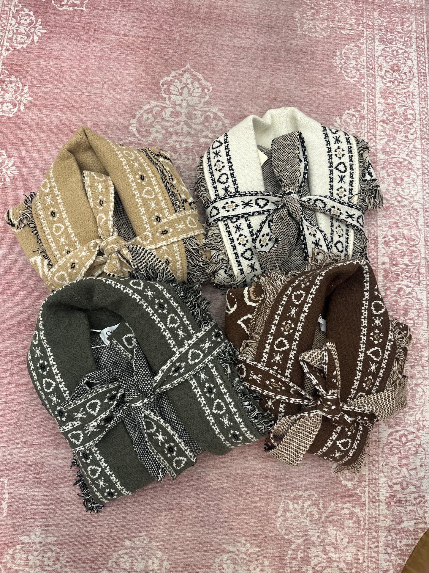 Cardigan bandana con cintura