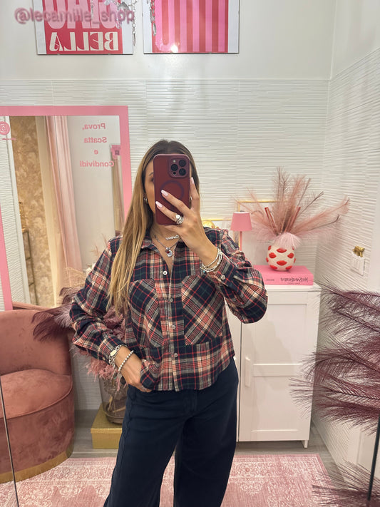 Camicia crop quadri