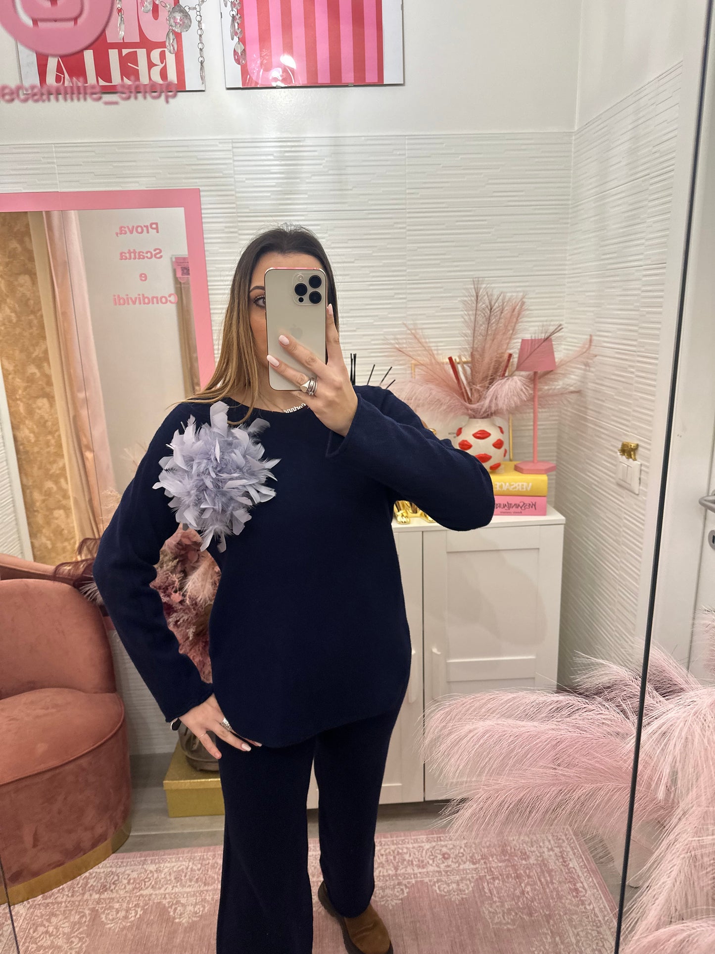 Completo in maglia Blu