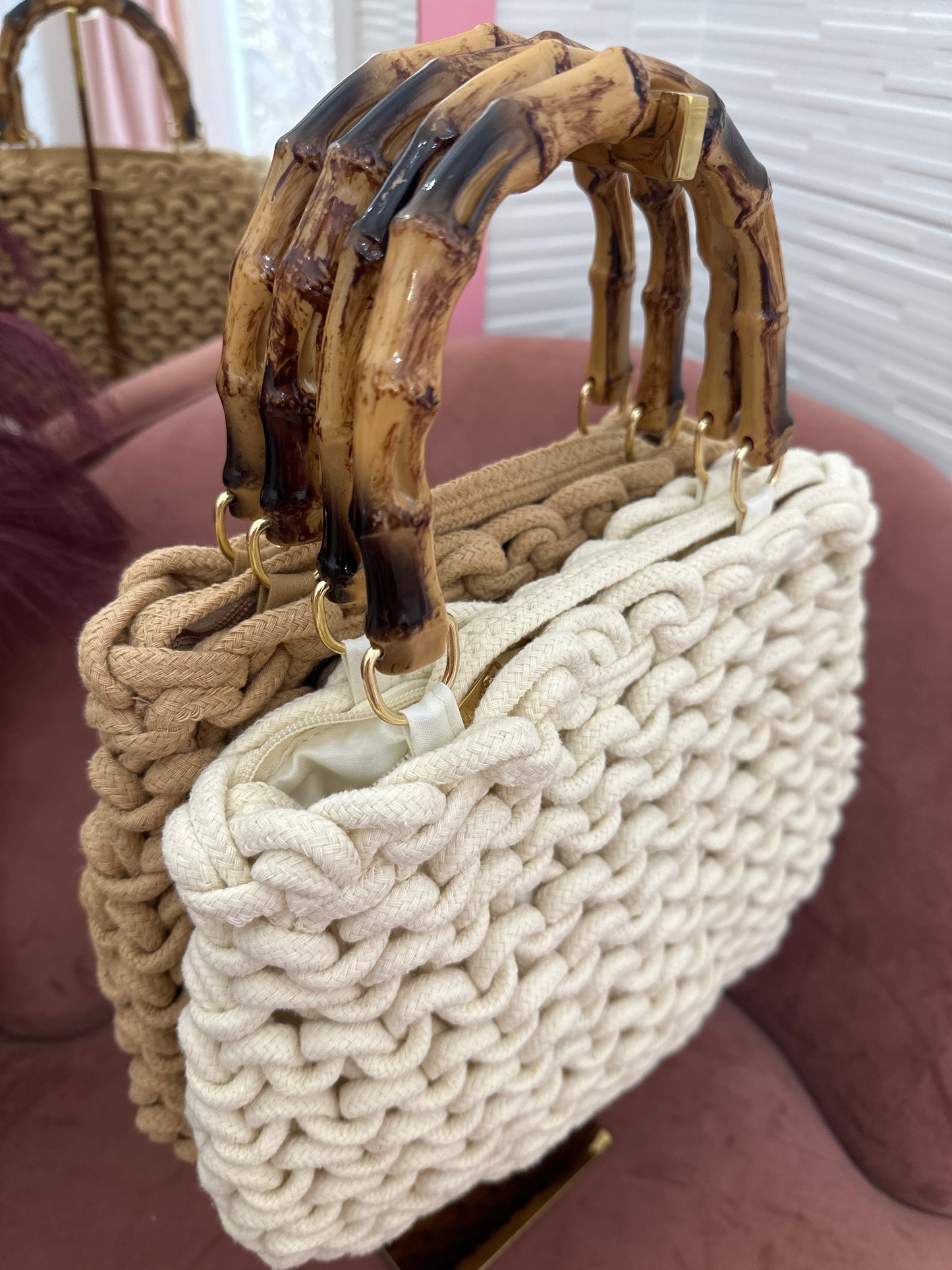 Mini bag manico bamboo