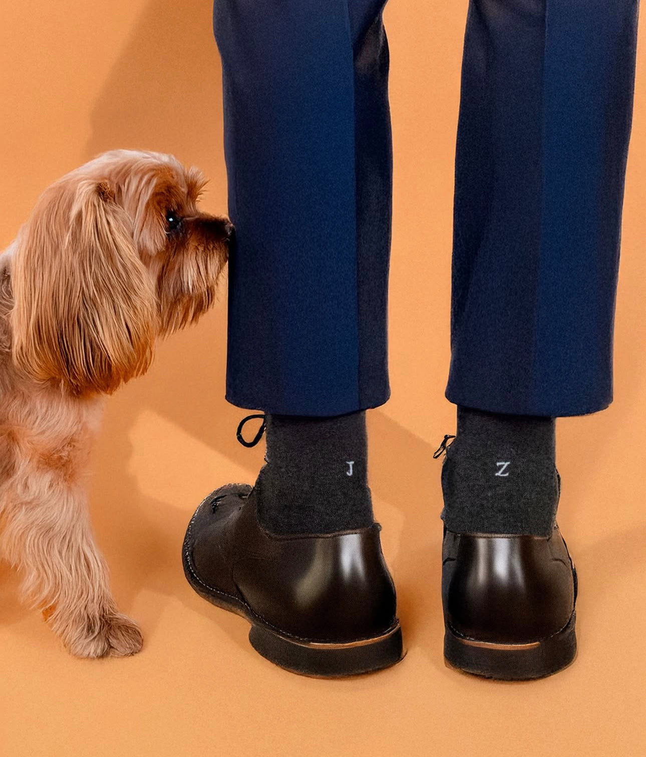 Calza uomo iniziale ricamata