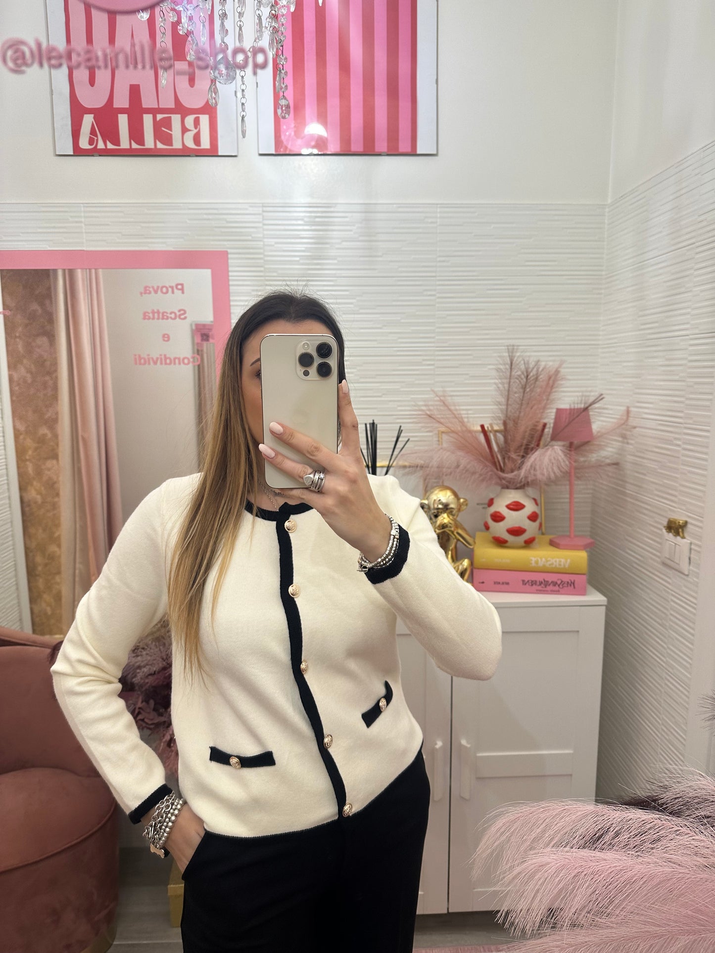 Cardigan “Chanel” panna