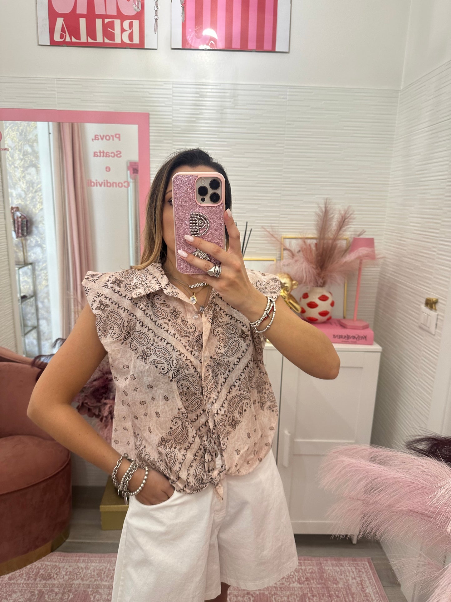 Camicia bandana beige
