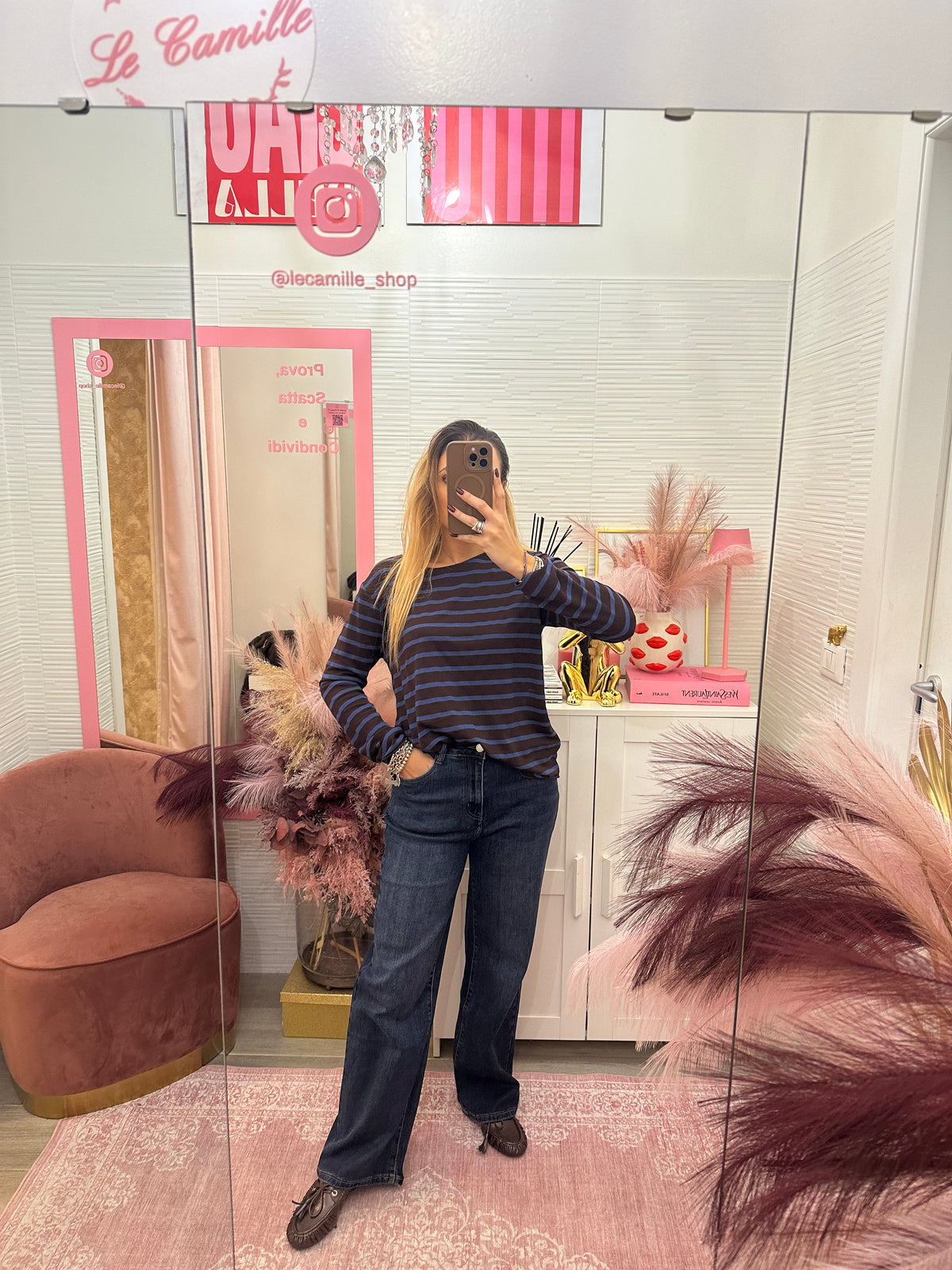 Denim dritto con tasche