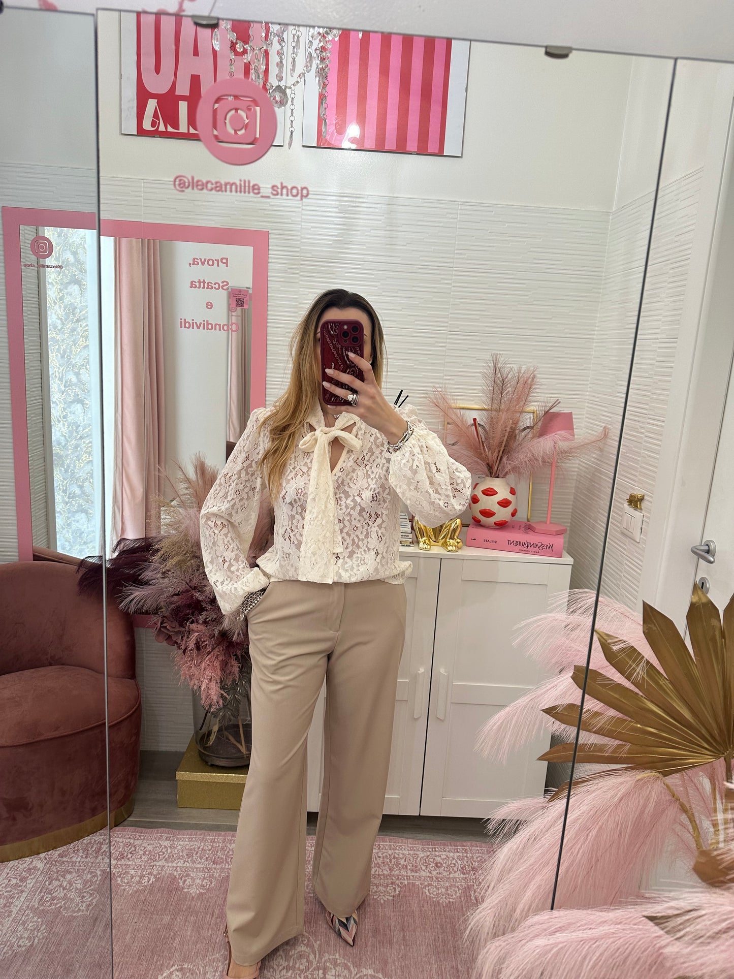 Pantalone sartoriale beige
