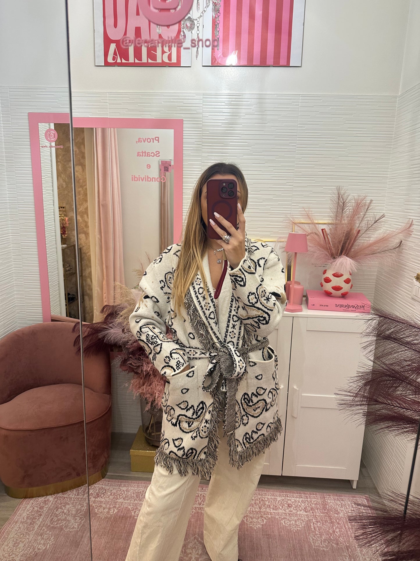 Cardigan bandana con cintura