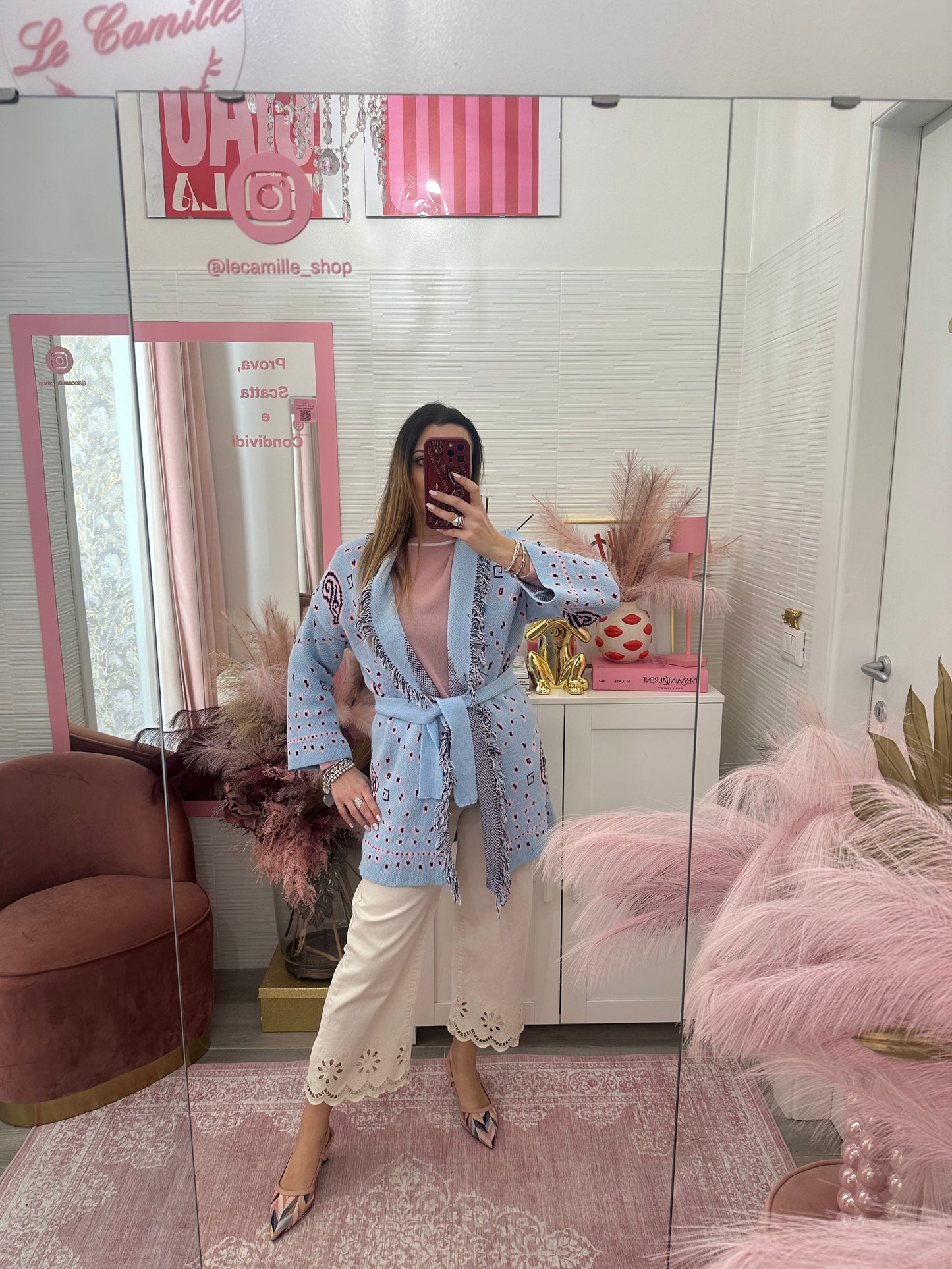 Cardigan pasley azzurro